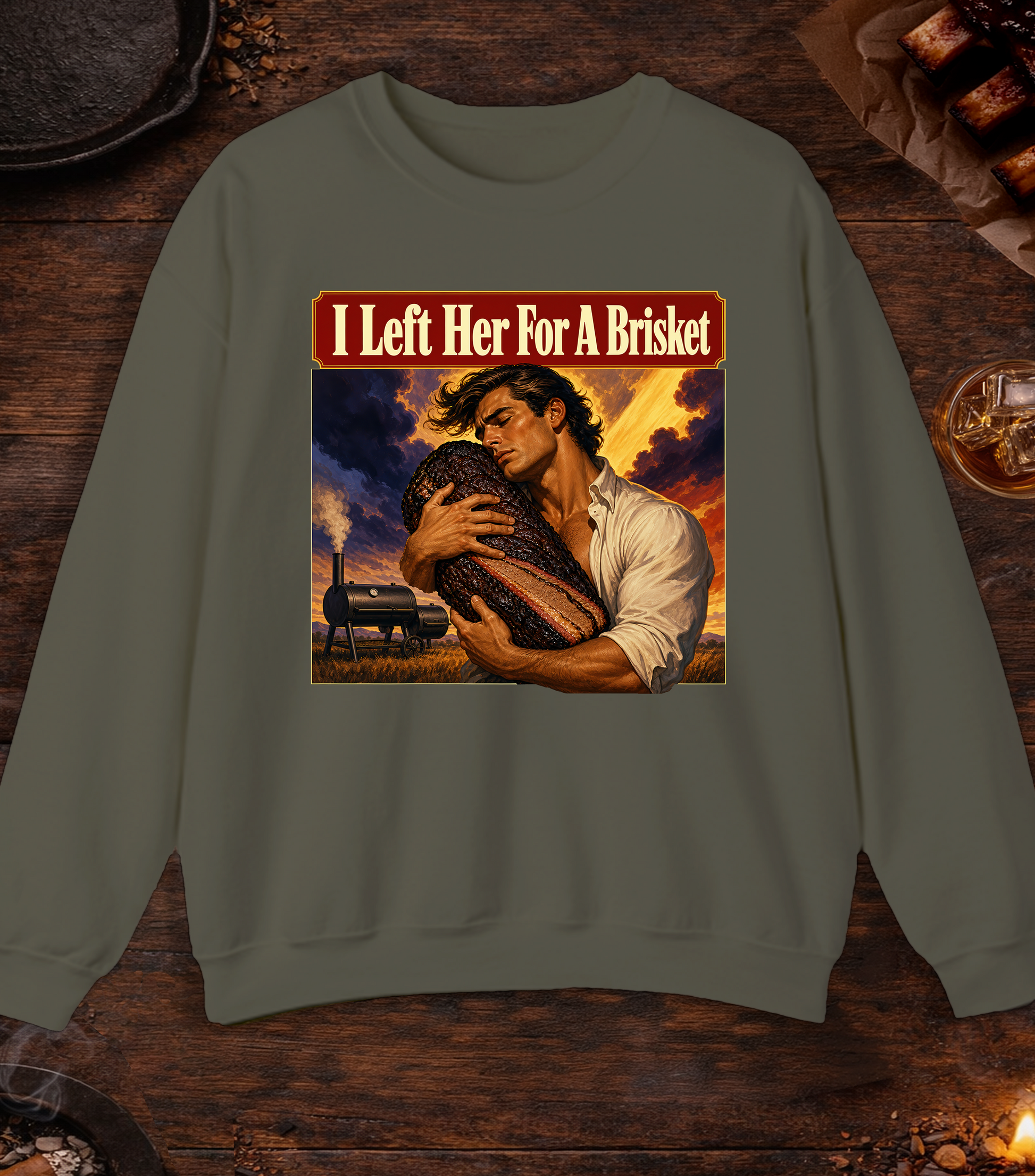 I Left Her Crewneck - Military Green