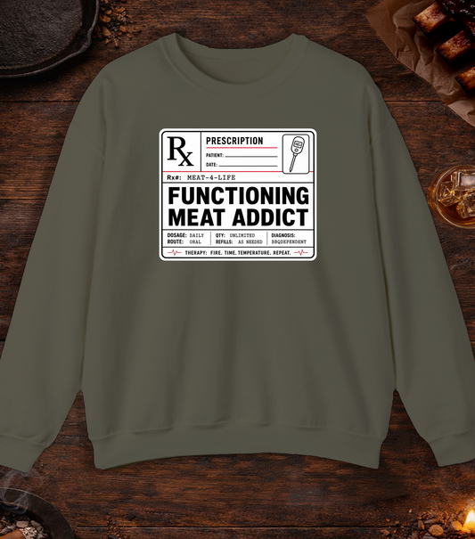 Functioning Meat Addict Crewneck - Military Green