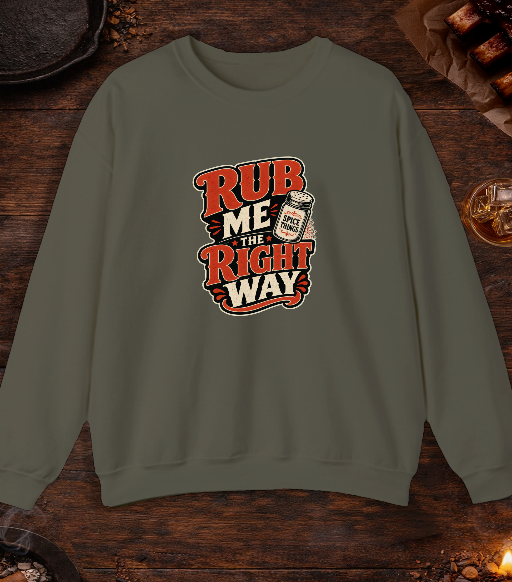 Rub Right Crewneck - Military Green