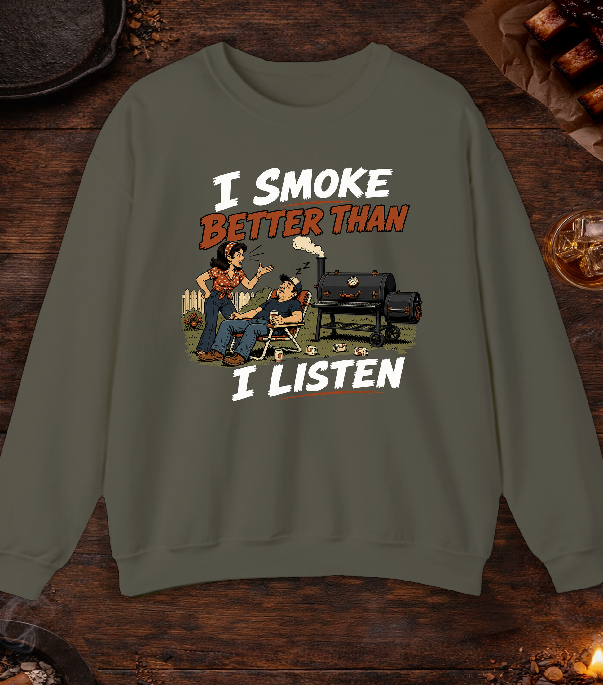 Better Than Listen Crewneck - Military Green