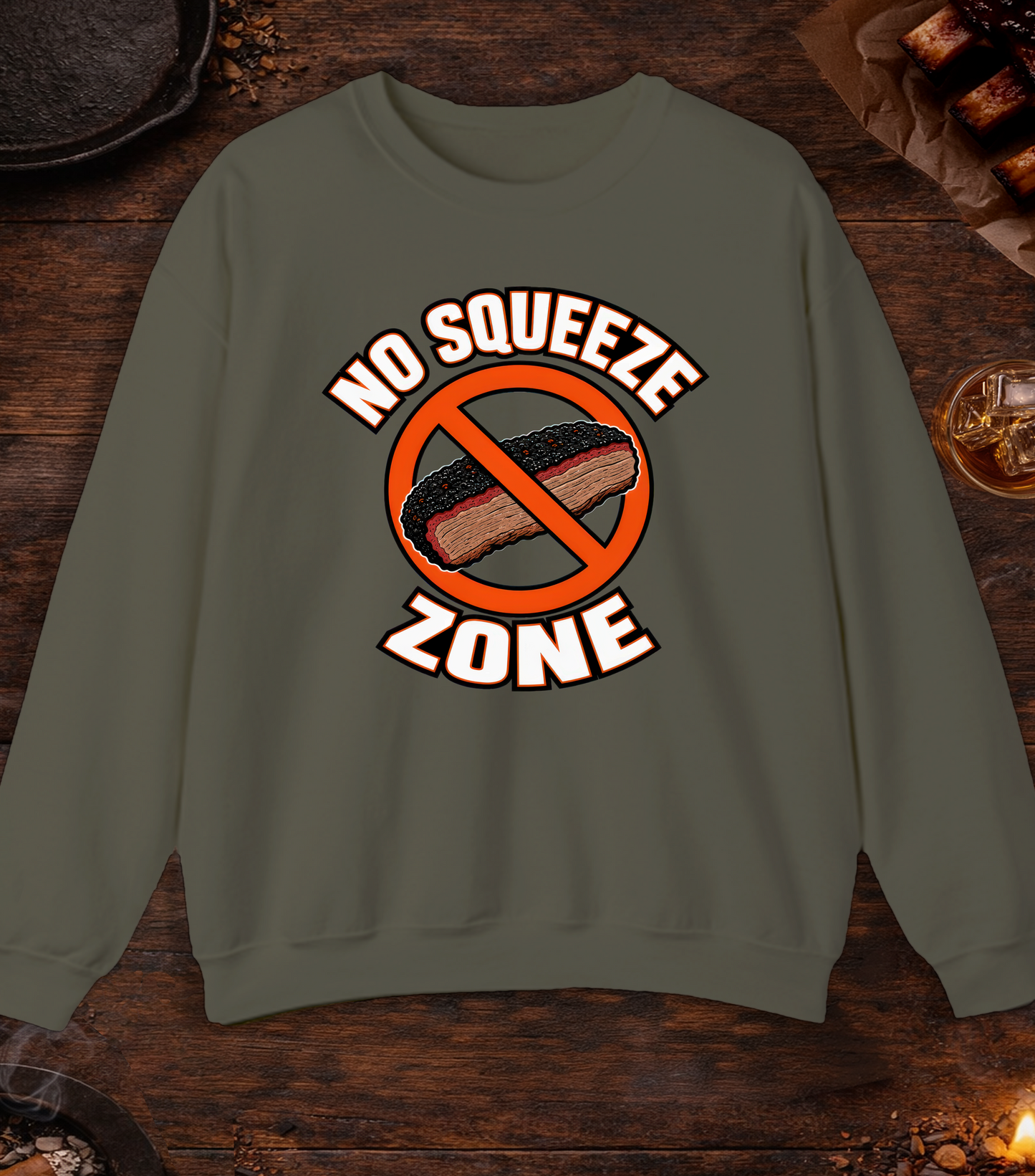 No Squeeze Zone Crewneck - Military Green