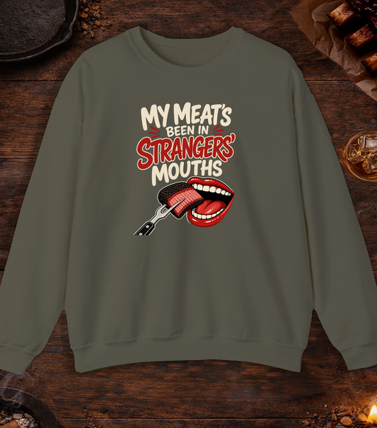 Meat in Strangers Mouths Crewneck - Military Green