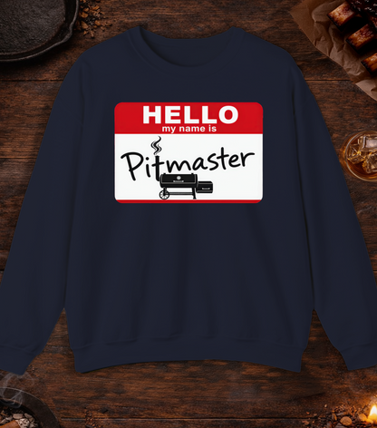 Hello My Name Is Pitmaster Crewneck - Navy
