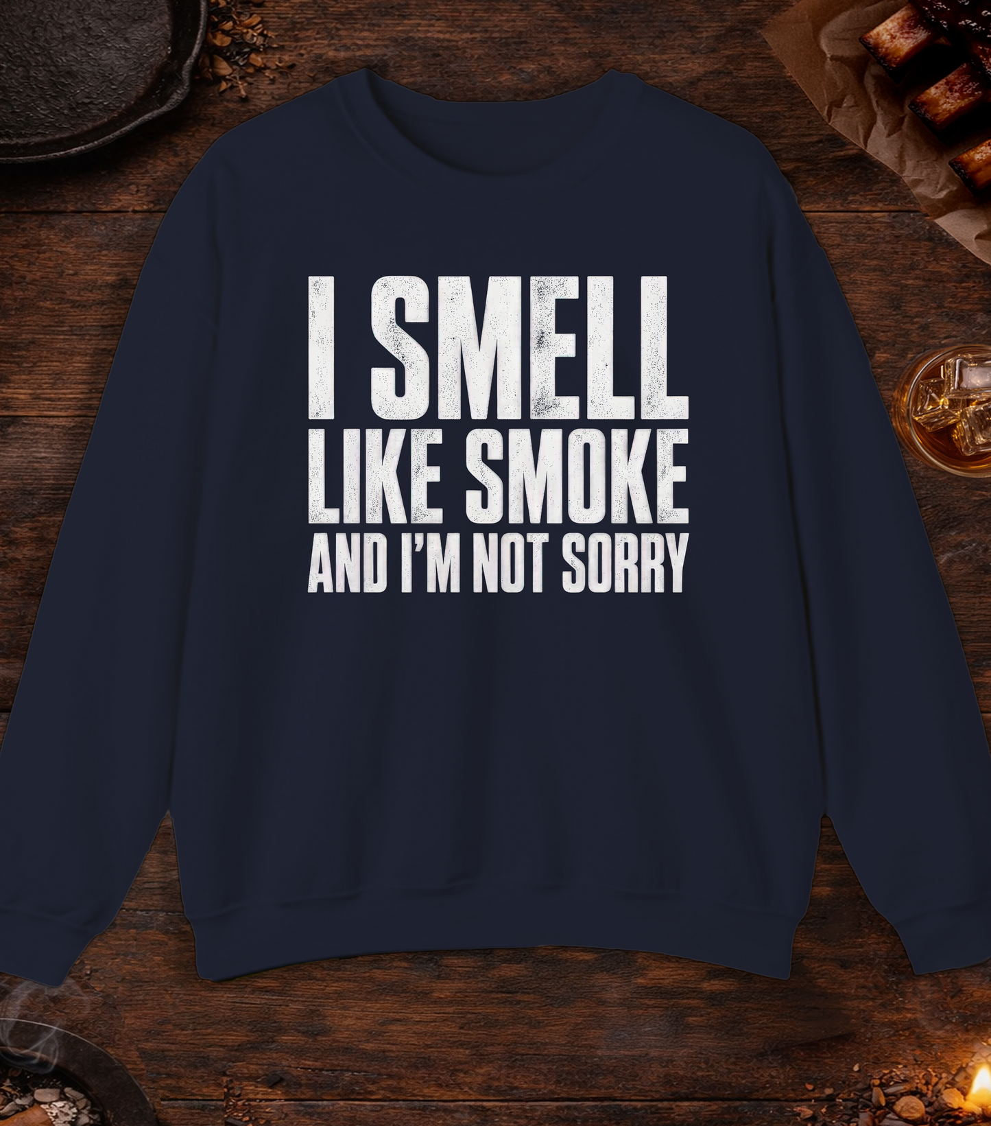 I Smell Like Smoke Crewneck - Navy