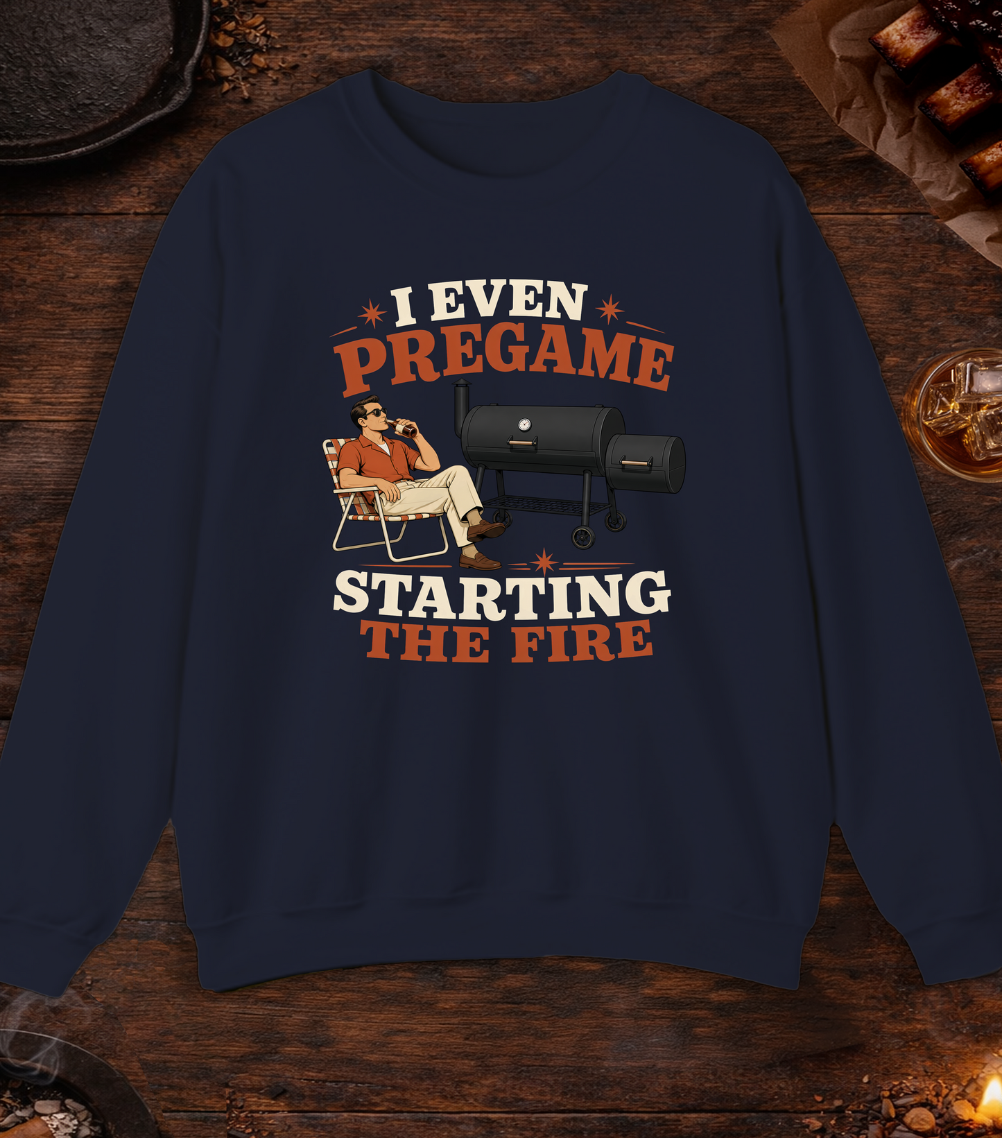 Pregame The Fire Crewneck - Navy