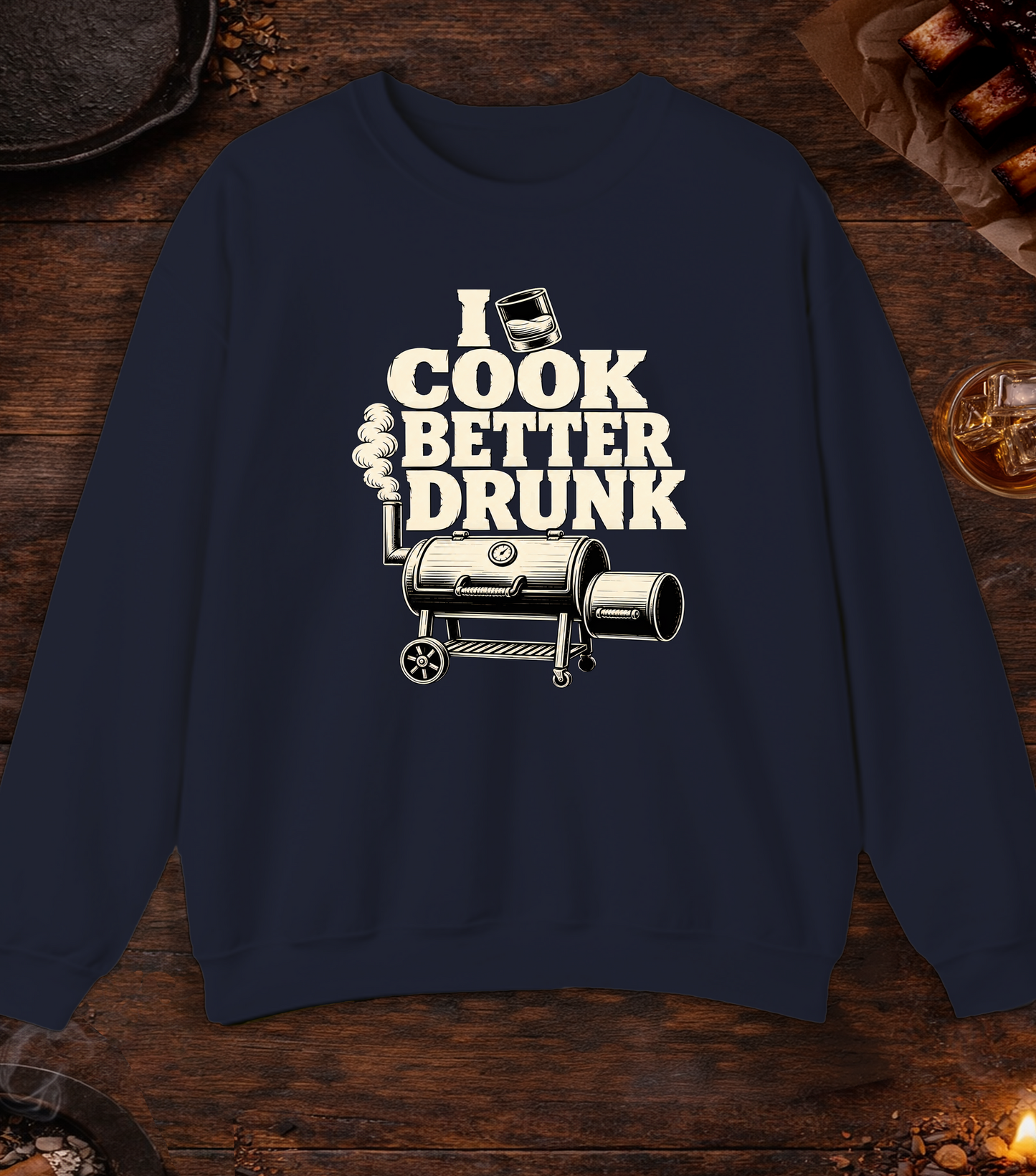 Cook Better Drunk Crewneck - Navy