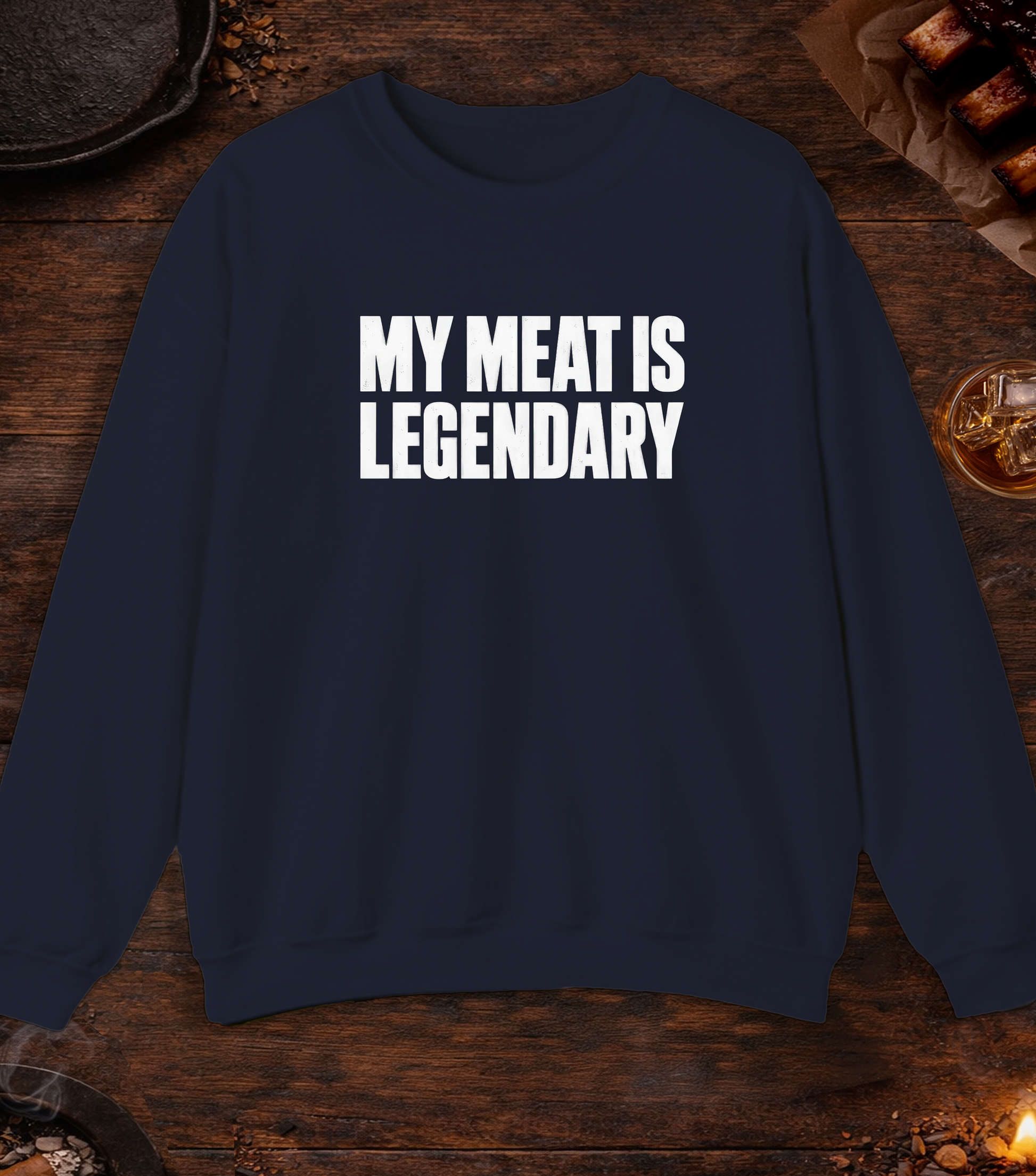 My Meat Is Legend Crewneck - Navy