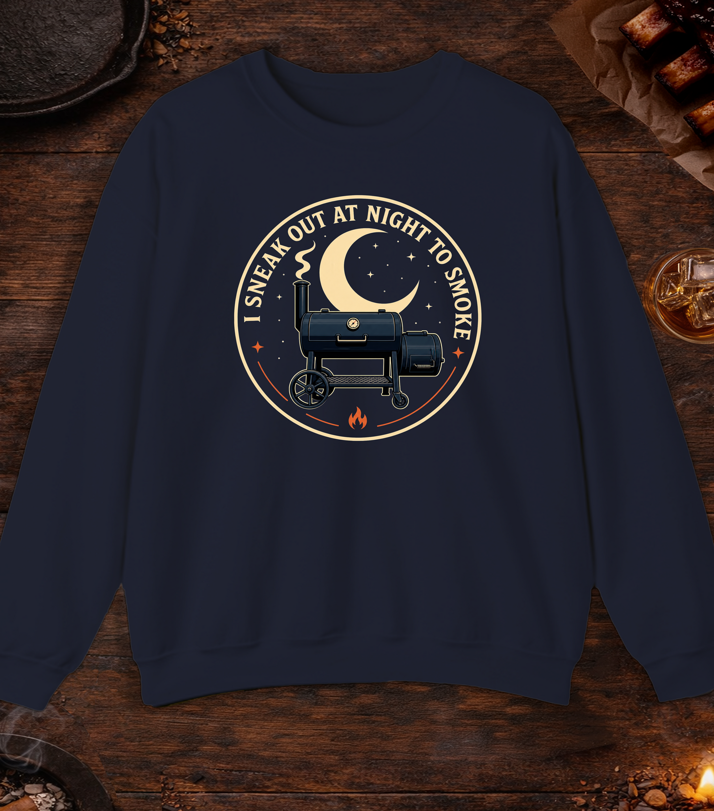 Sneak Out to Smoke Crewneck - Navy