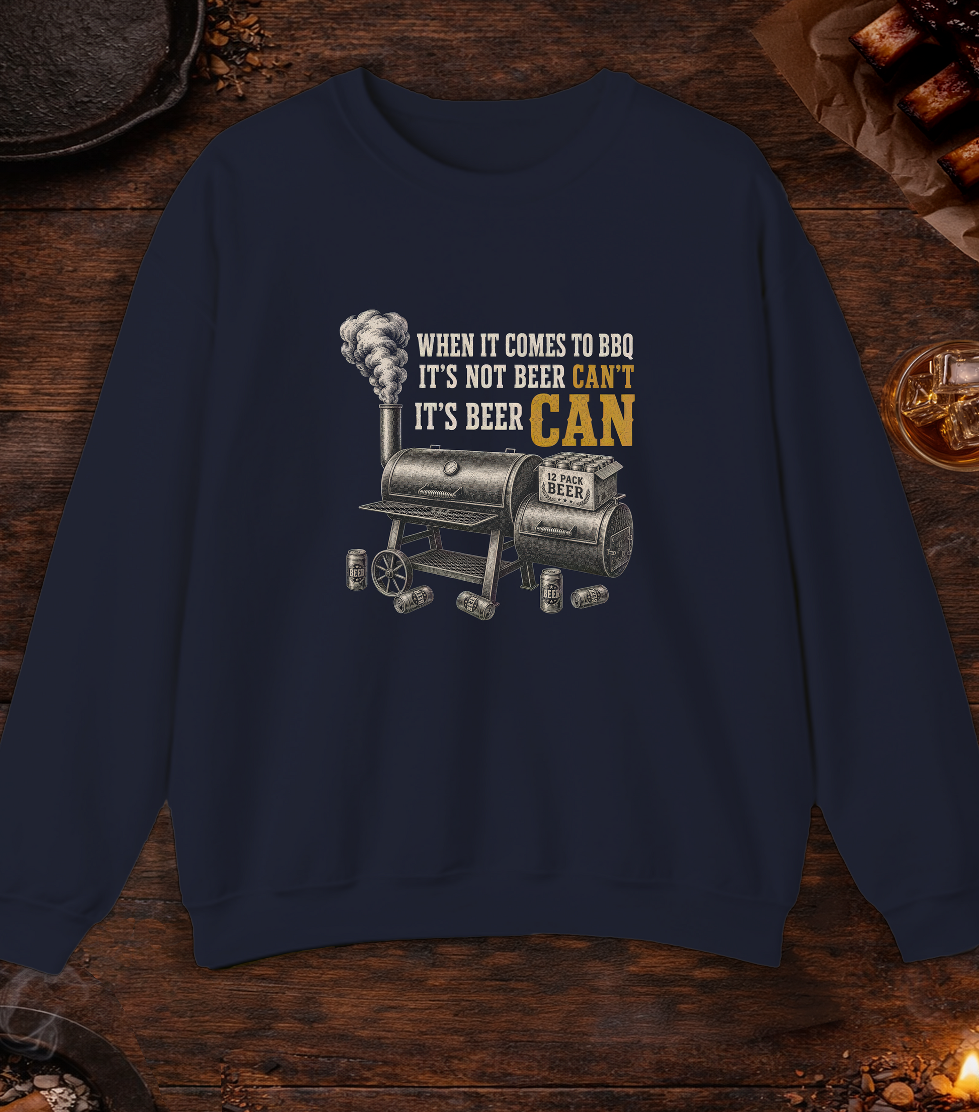 Beer Can Crewneck - Navy