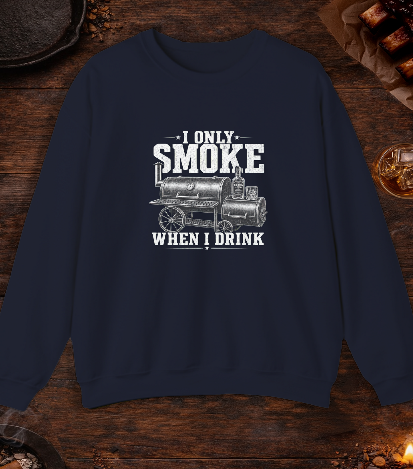 Smoke When I Drink Crewneck - Navy