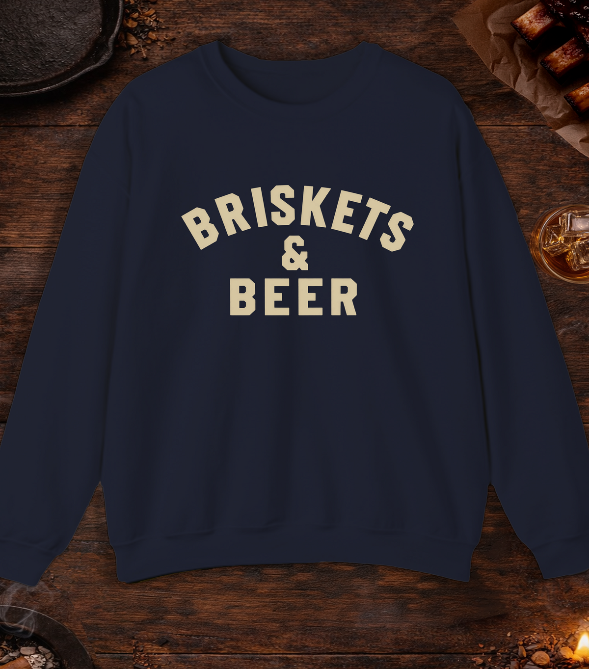 Briskets And Beer Crewneck - Navy