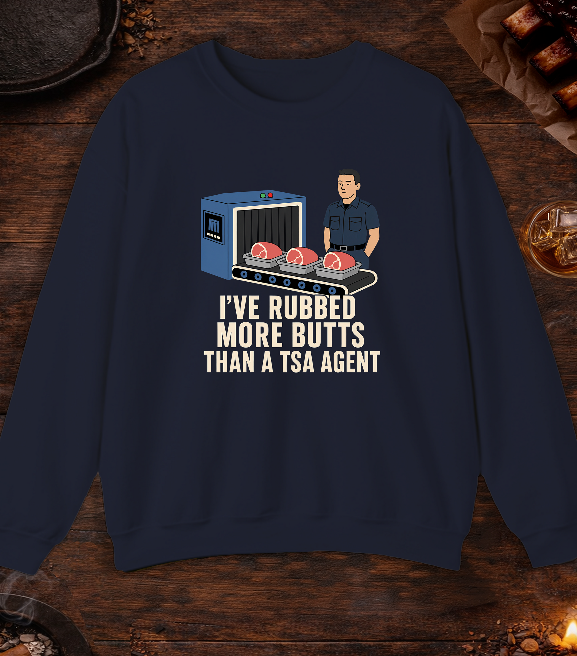 TSA Agent Butts Crewneck - Navy