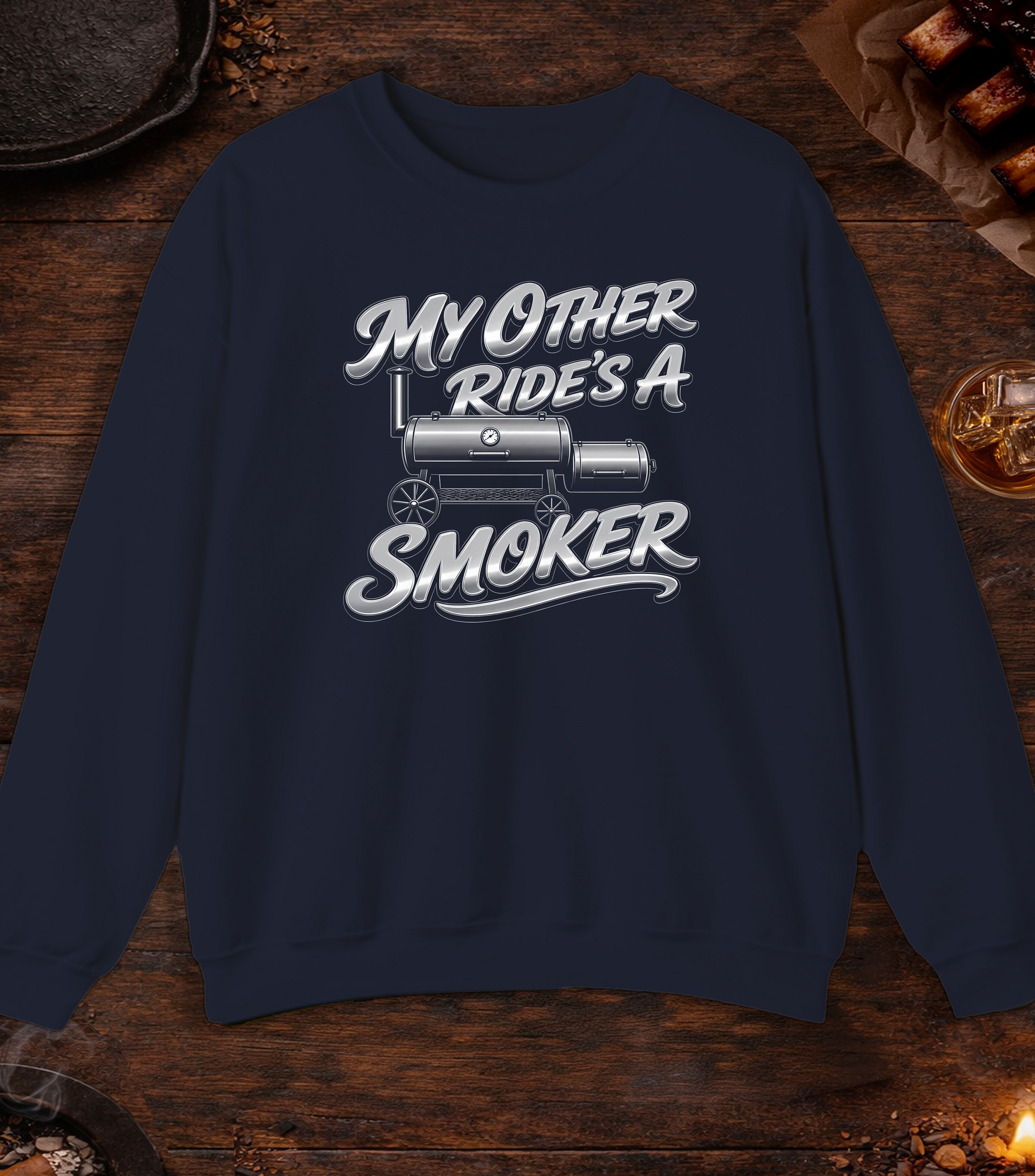 My Other Rides a Smoker Crewneck - Navy