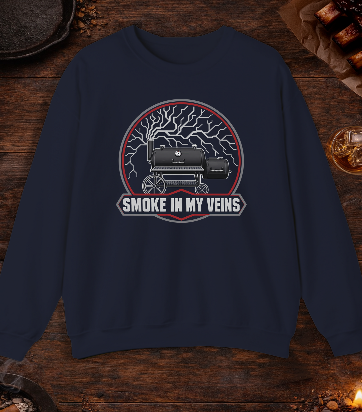 Smoke in My Veins Crewneck - Navy