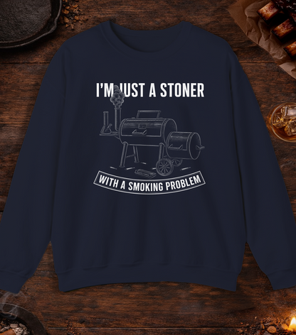 Stoner Smoking Problem Crewneck - Navy