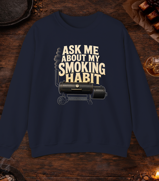 Smoking Habit Crewneck - Navy