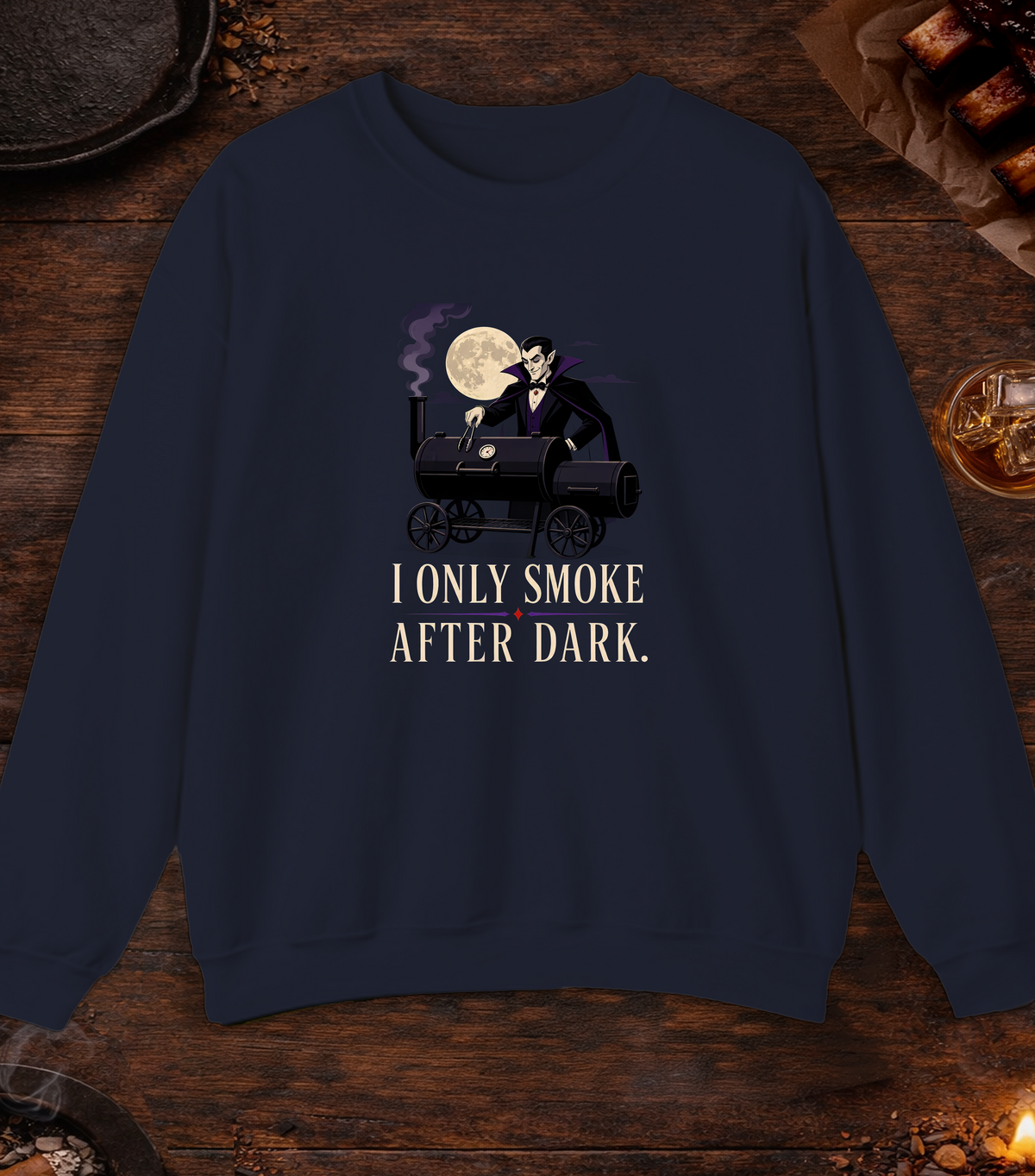 Smoke After Dark Crewneck - Navy