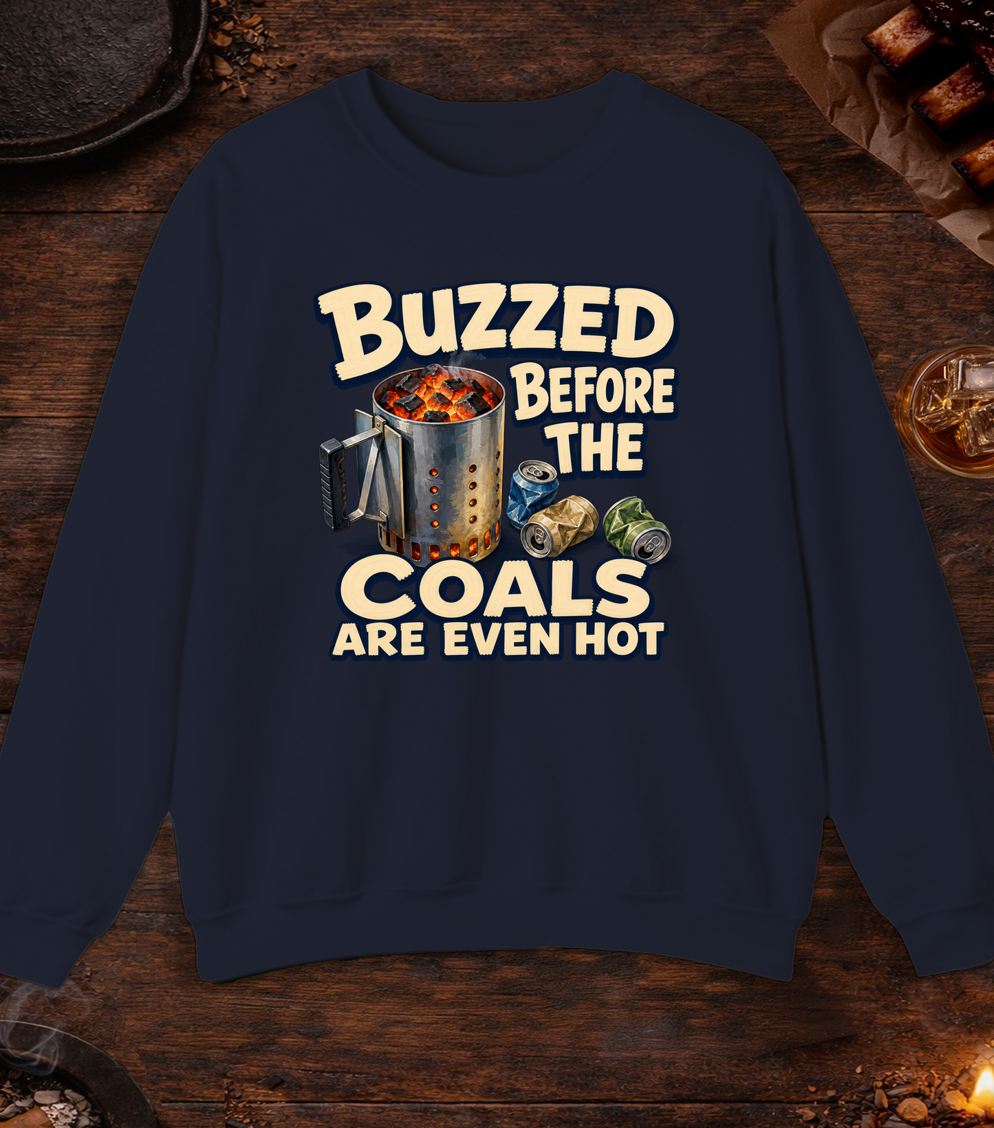Buzzed Before Crewneck - Navy