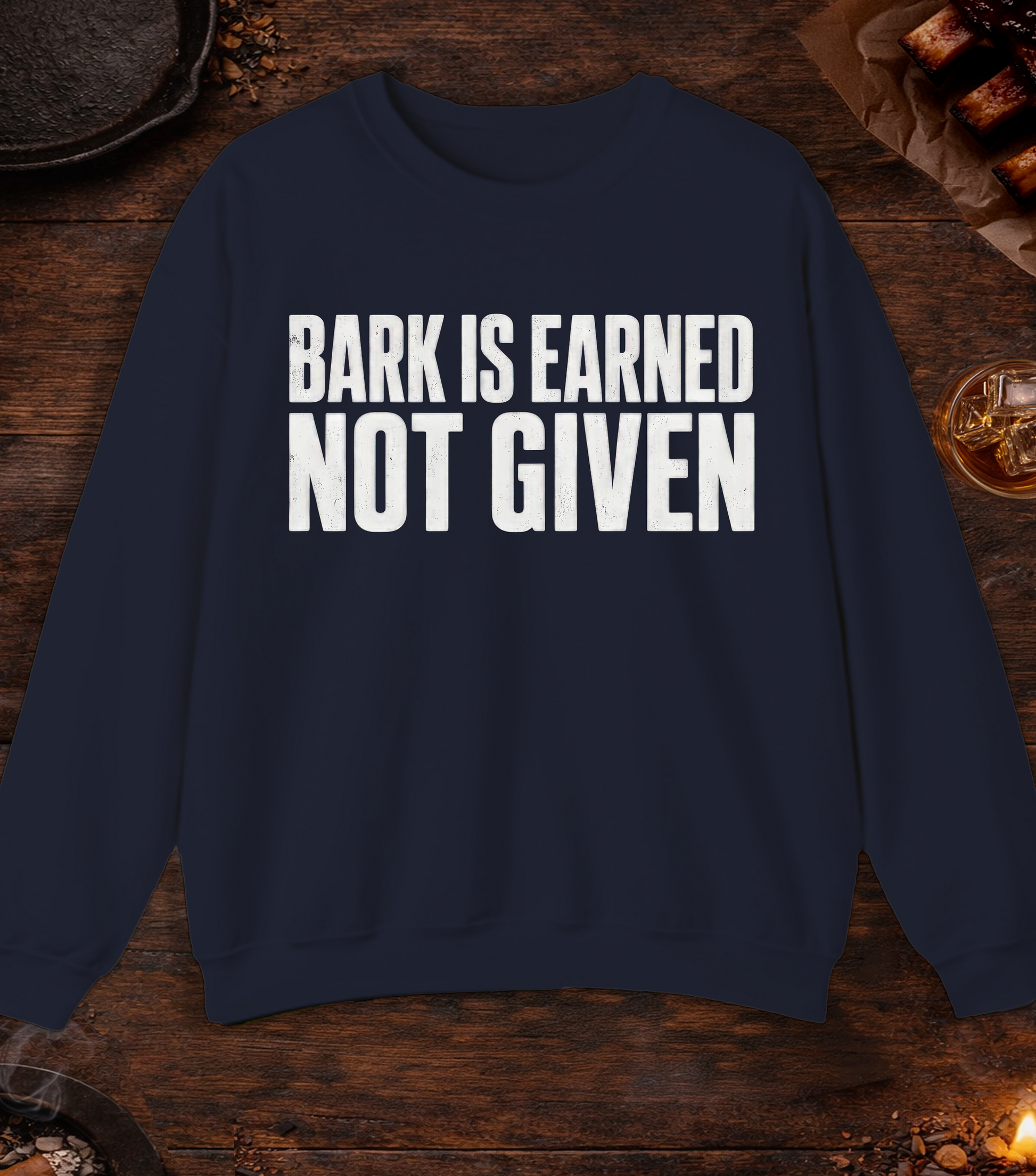Bark Is Earned Crewneck - Navy