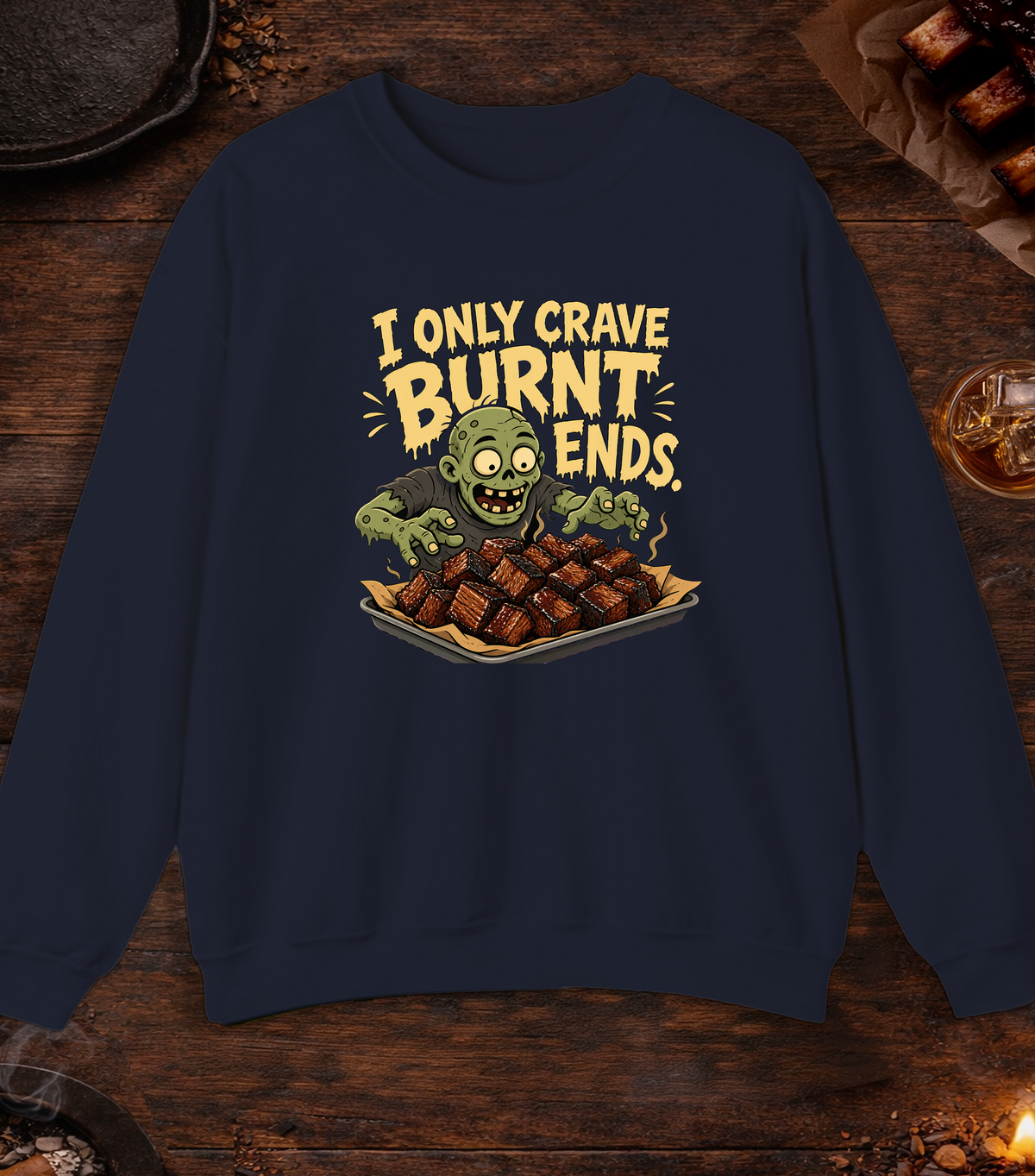 Crave Burnt Ends Crewneck - Navy