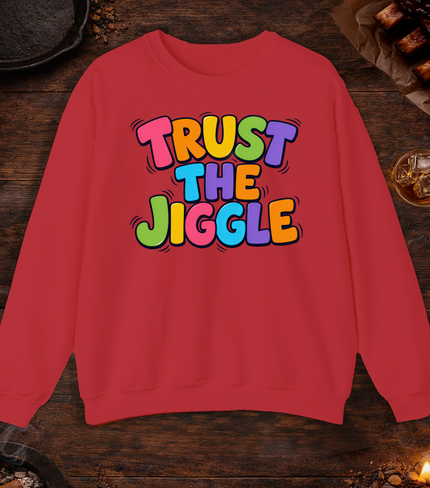 Trust the Jiggle Crewneck - Red