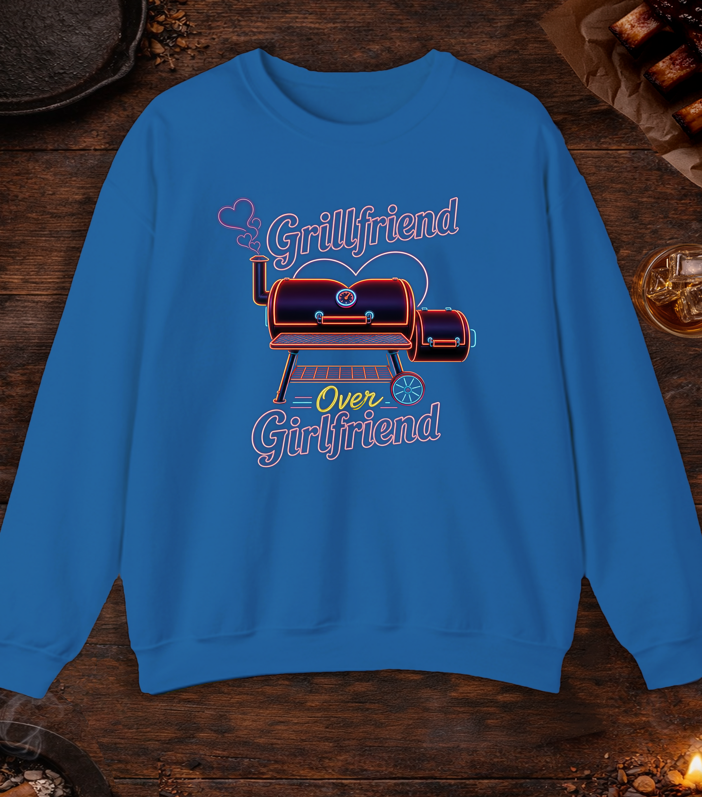 Grillfriend Over Girlfriend Crewneck - Royal