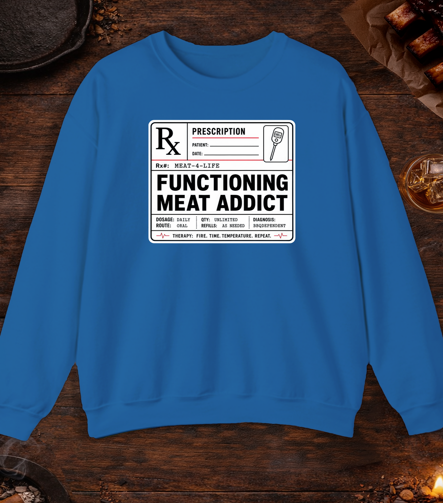 Functioning Meat Addict Crewneck - Royal