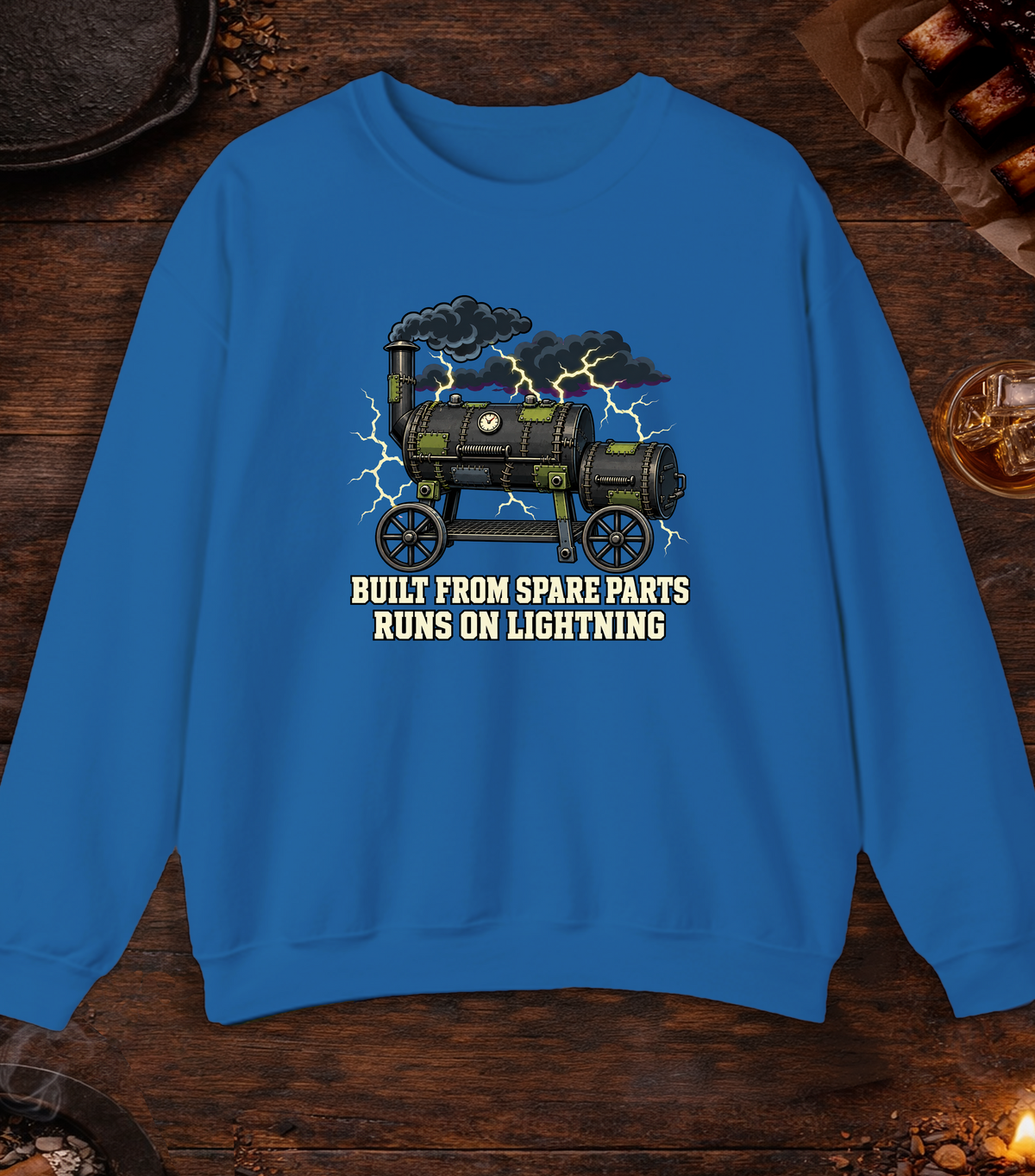 Runs on Lightning Crewneck - Royal