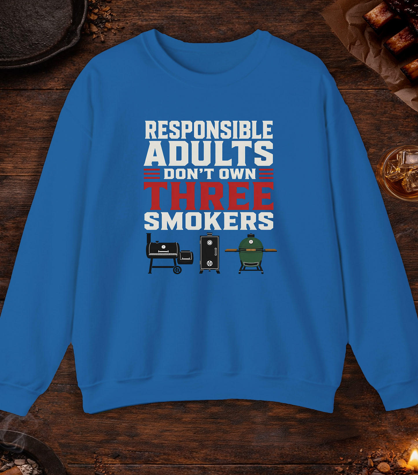 Three Smokers Crewneck - Royal