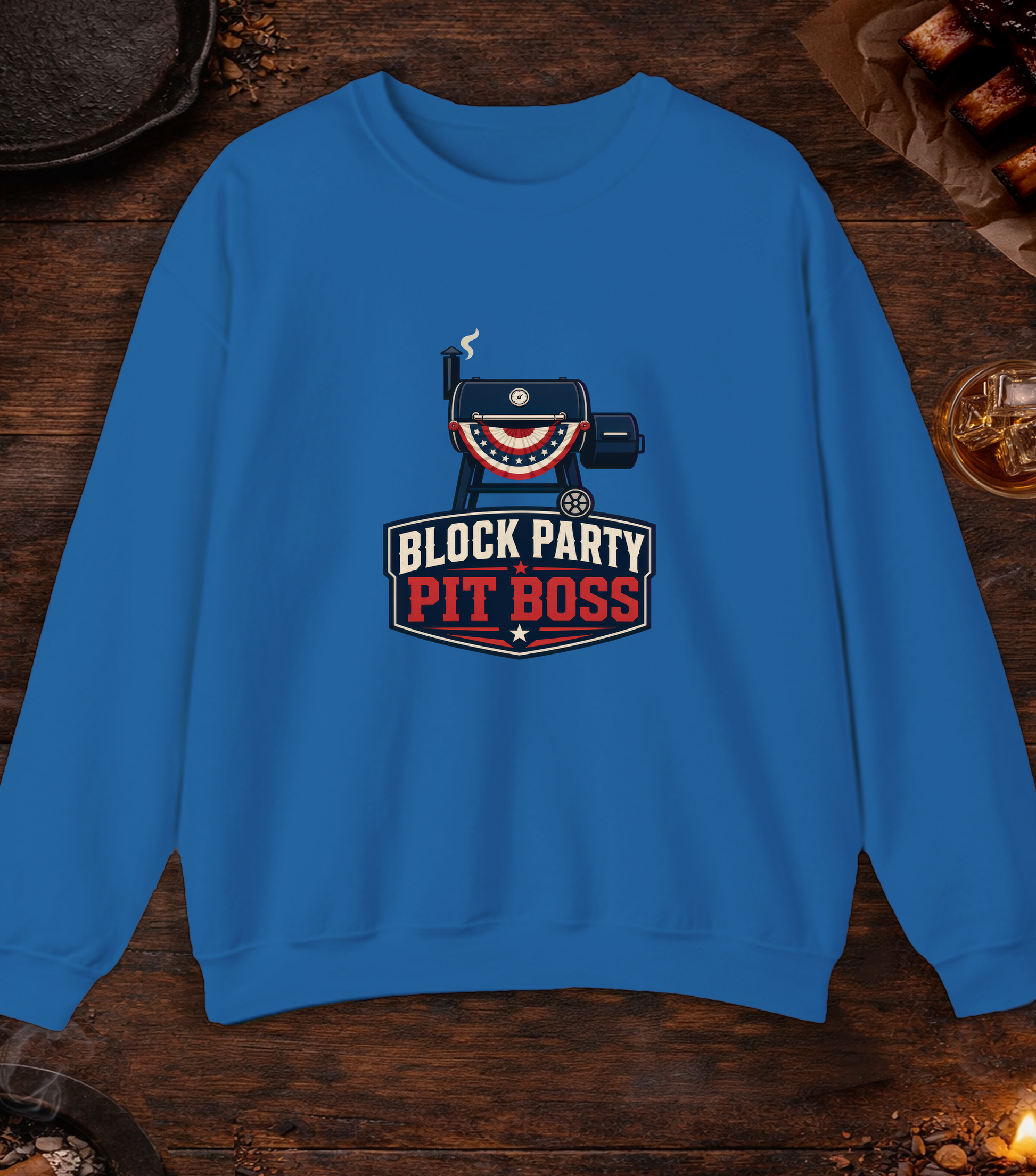 Block Party Pit Boss Crewneck - Royal