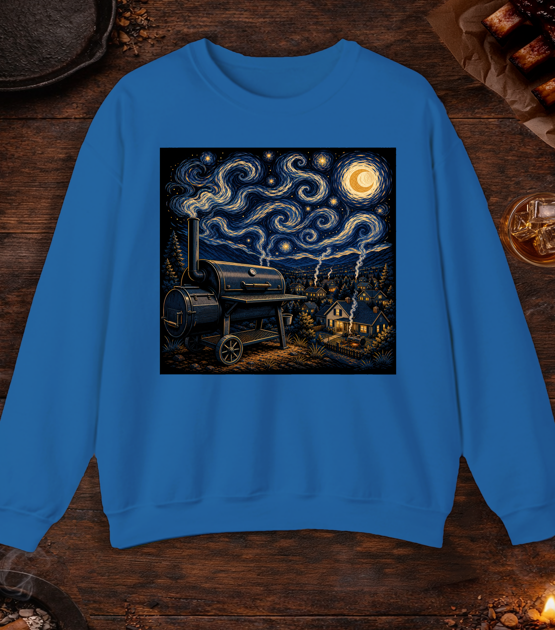 Smokey Night Crewneck - Royal