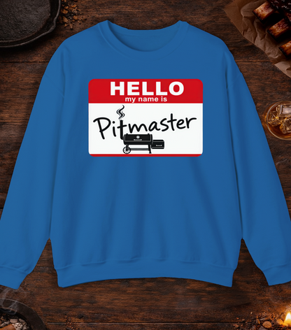 Hello My Name Is Pitmaster Crewneck - Royal