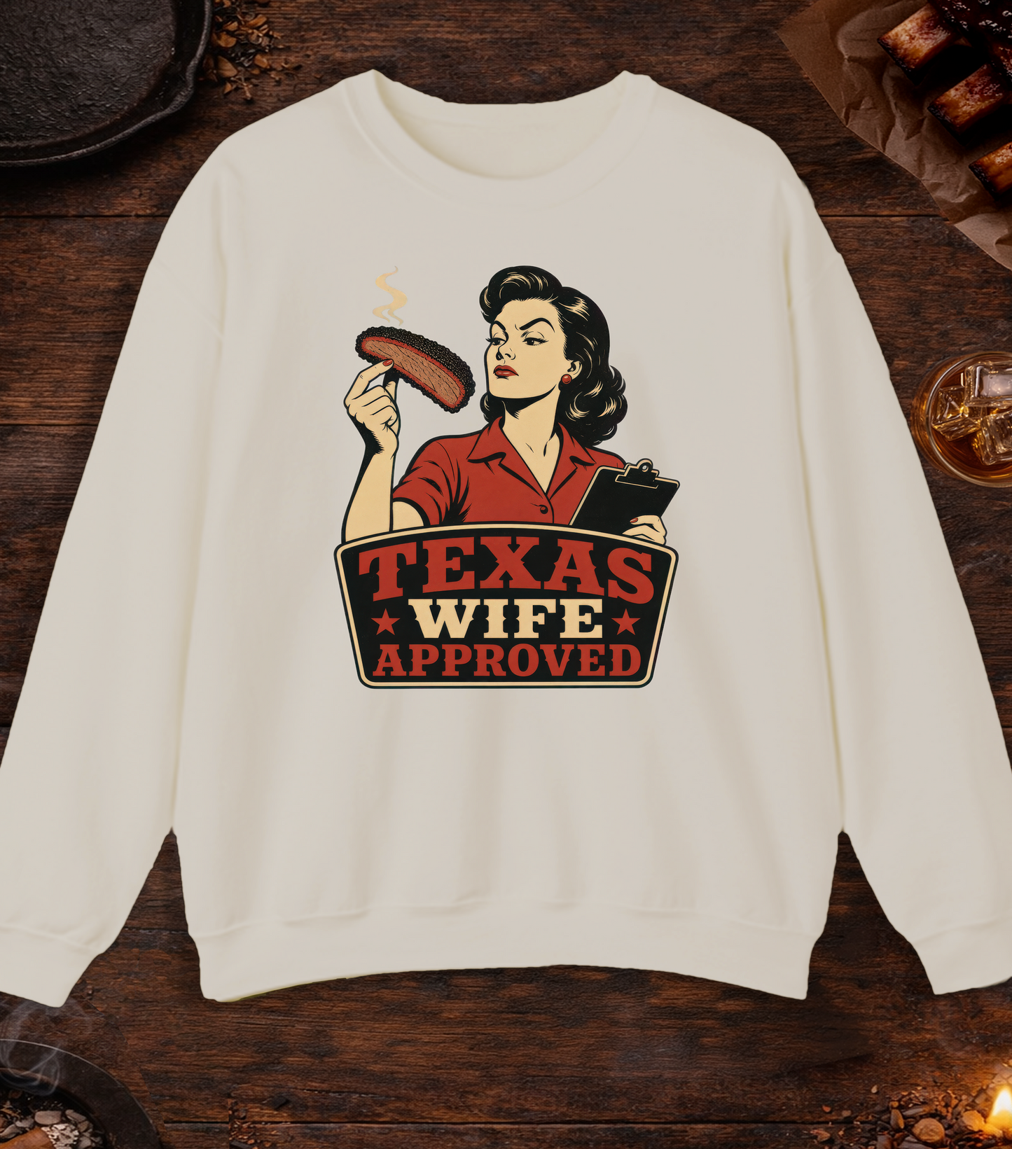 Texas Wife Approved Crewneck - Sand