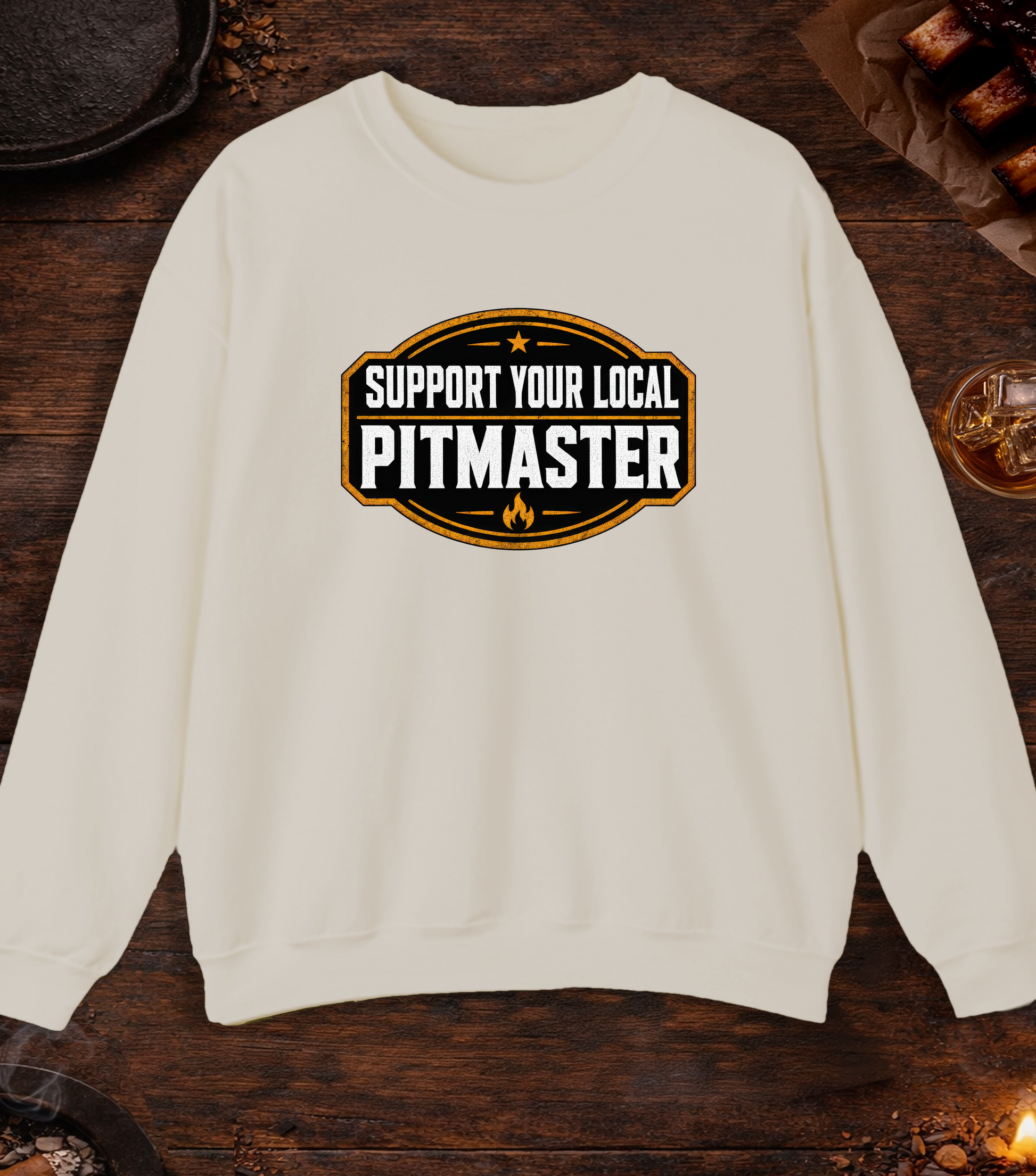 Support Your Pitmaster Crewneck - Sand