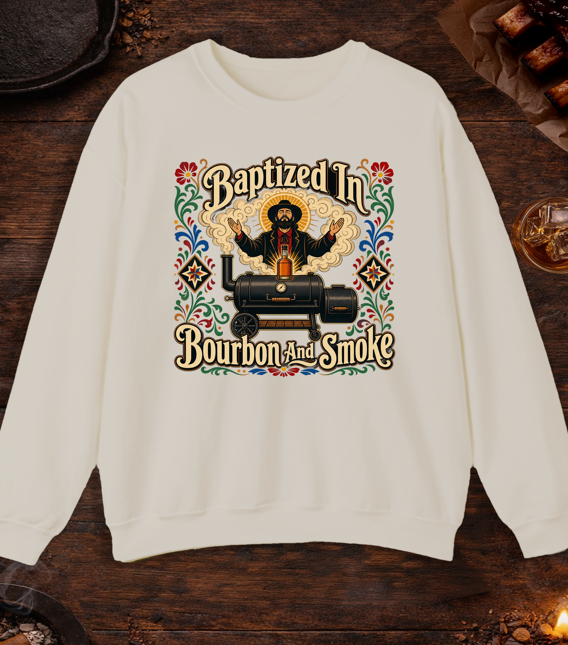 Bourbon And Smoke Crewneck - Sand