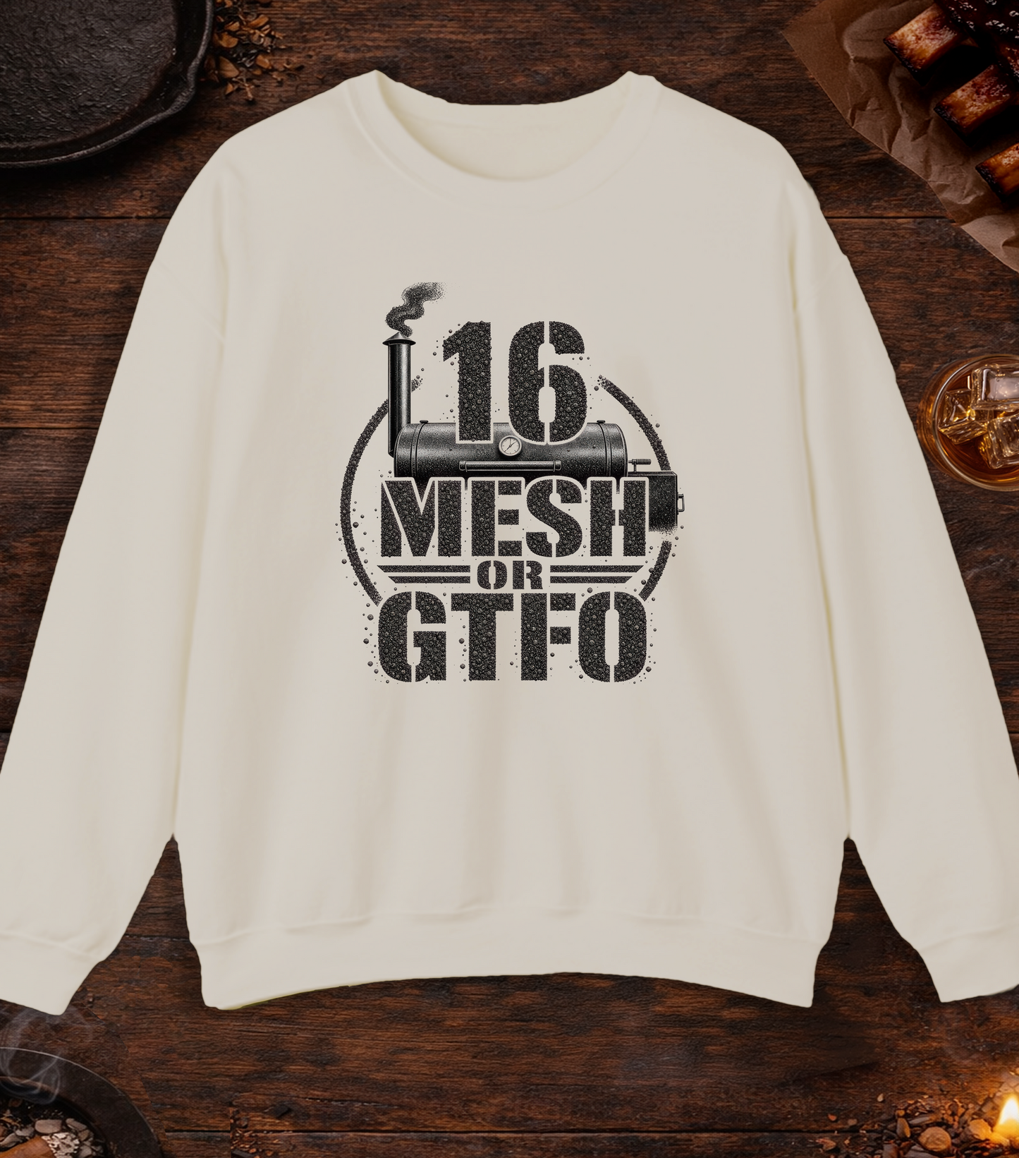 16 Mesh or GTFO Crewneck - Sand