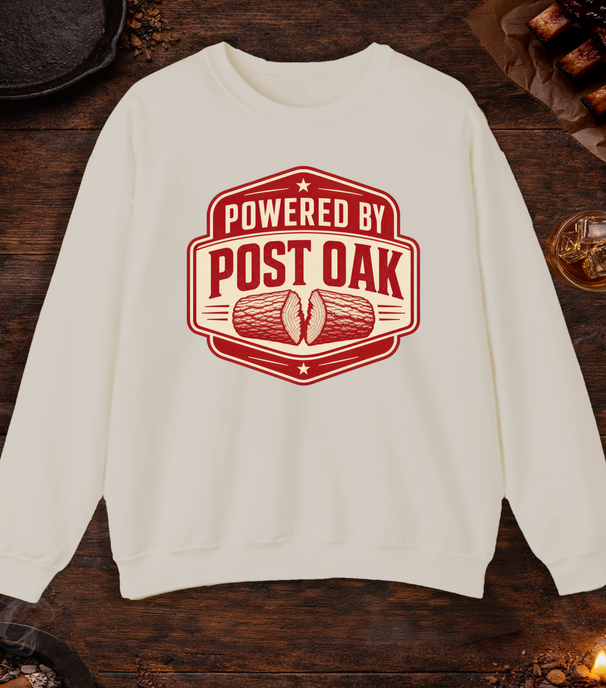 Powered by Post Oak Crewneck - Sand