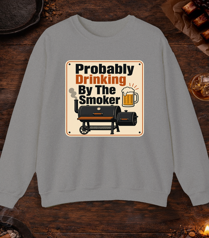 Drinking By Smoker Crewneck - Sport Grey
