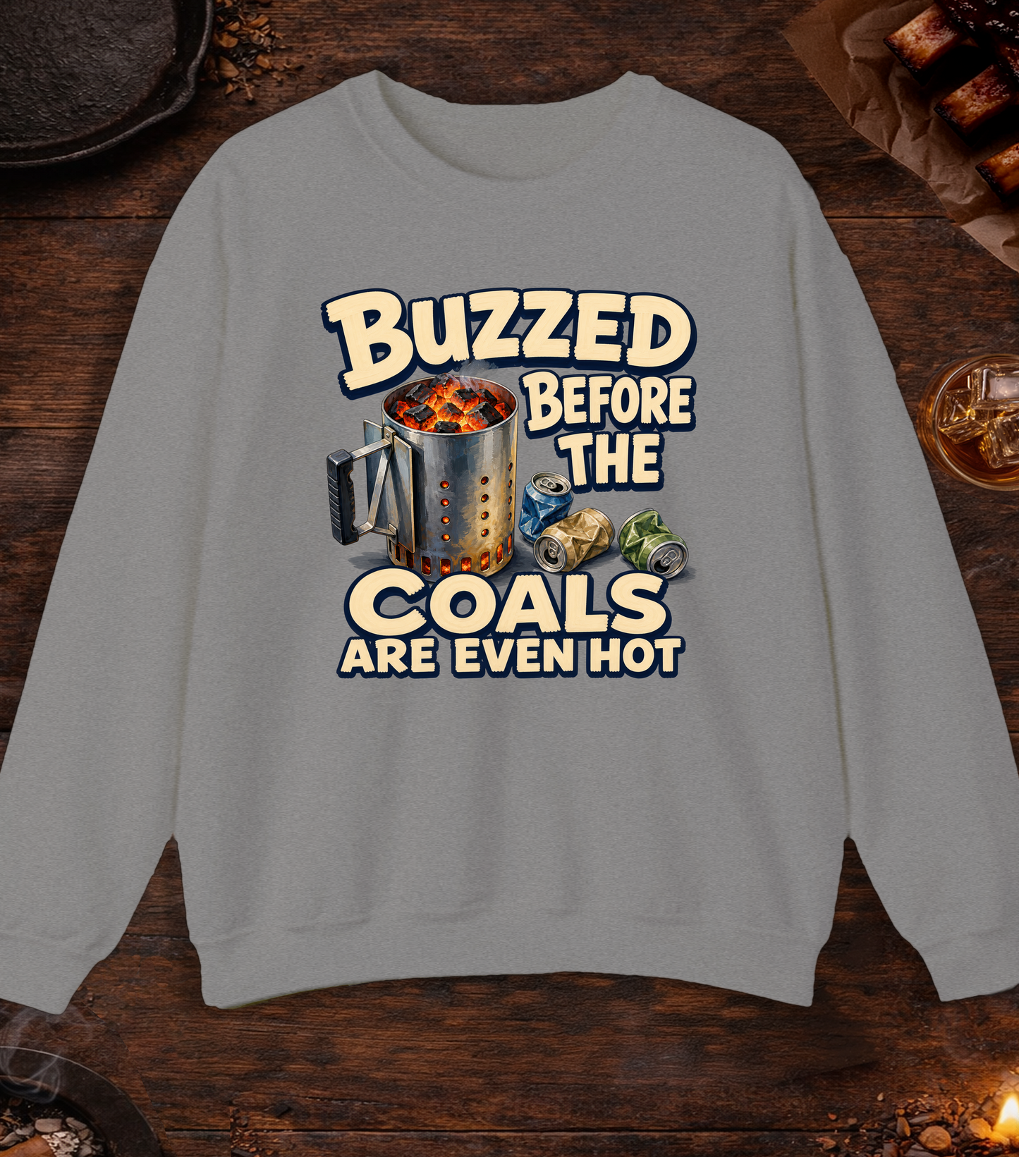 Buzzed Before Crewneck - Sport Grey