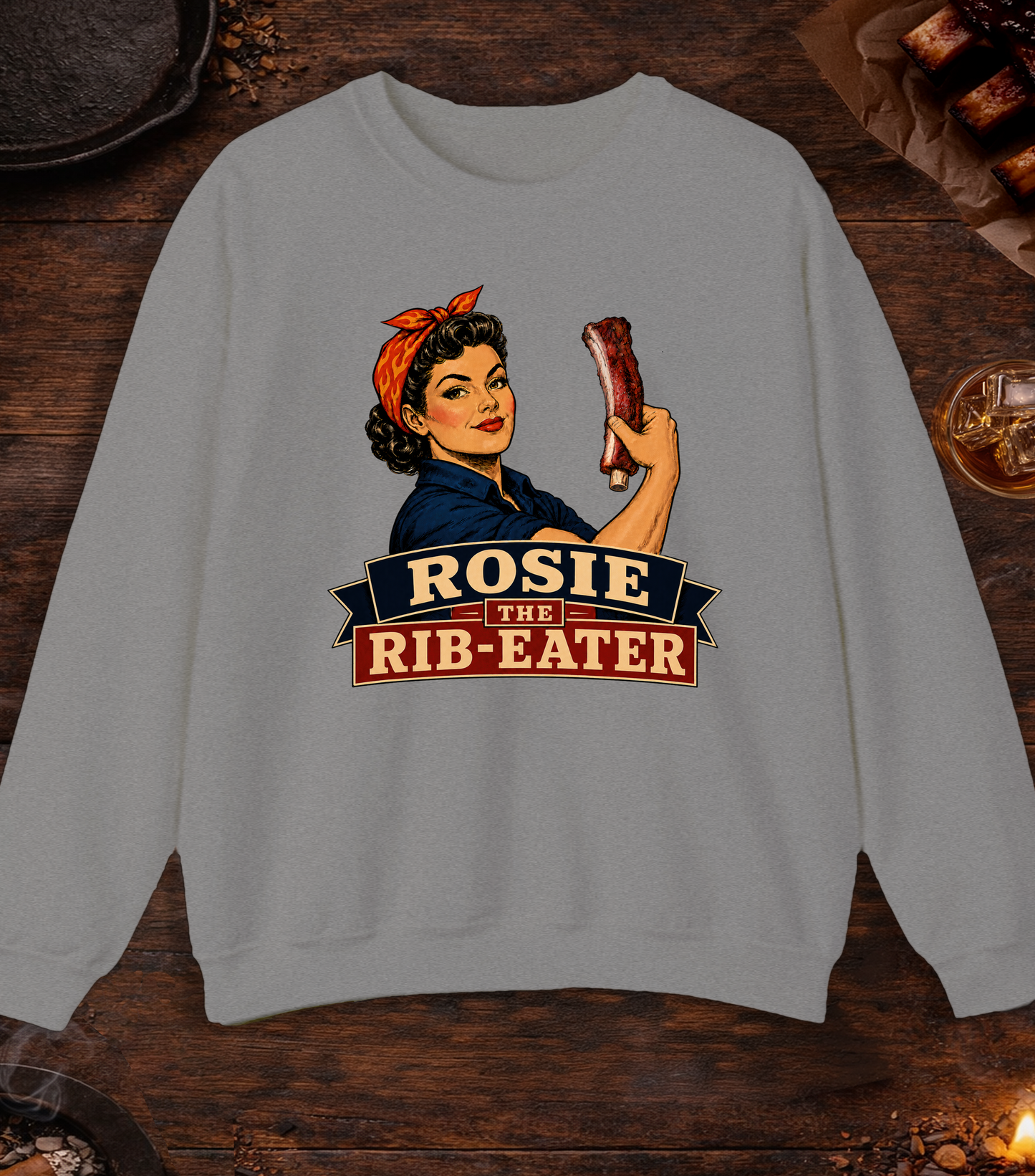 Rosie Rib Eater Crewneck - Sport Grey