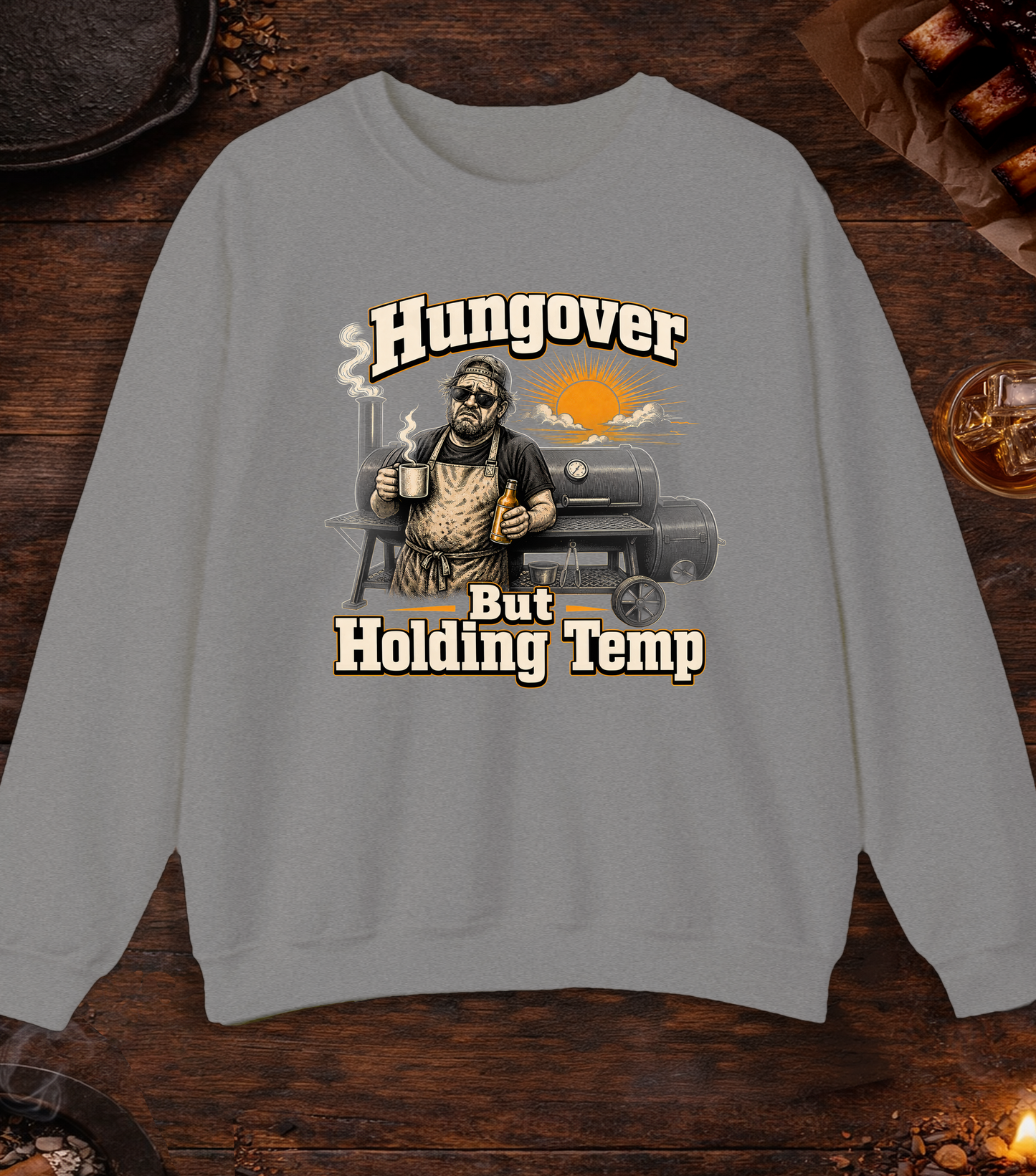 Hungover Holding Temp Crewneck - Sport Grey