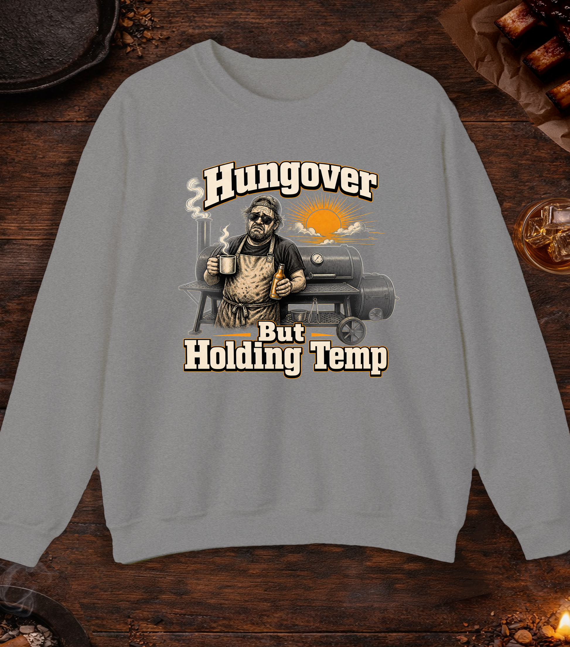 Hungover Holding Temp Crewneck - Sport Grey