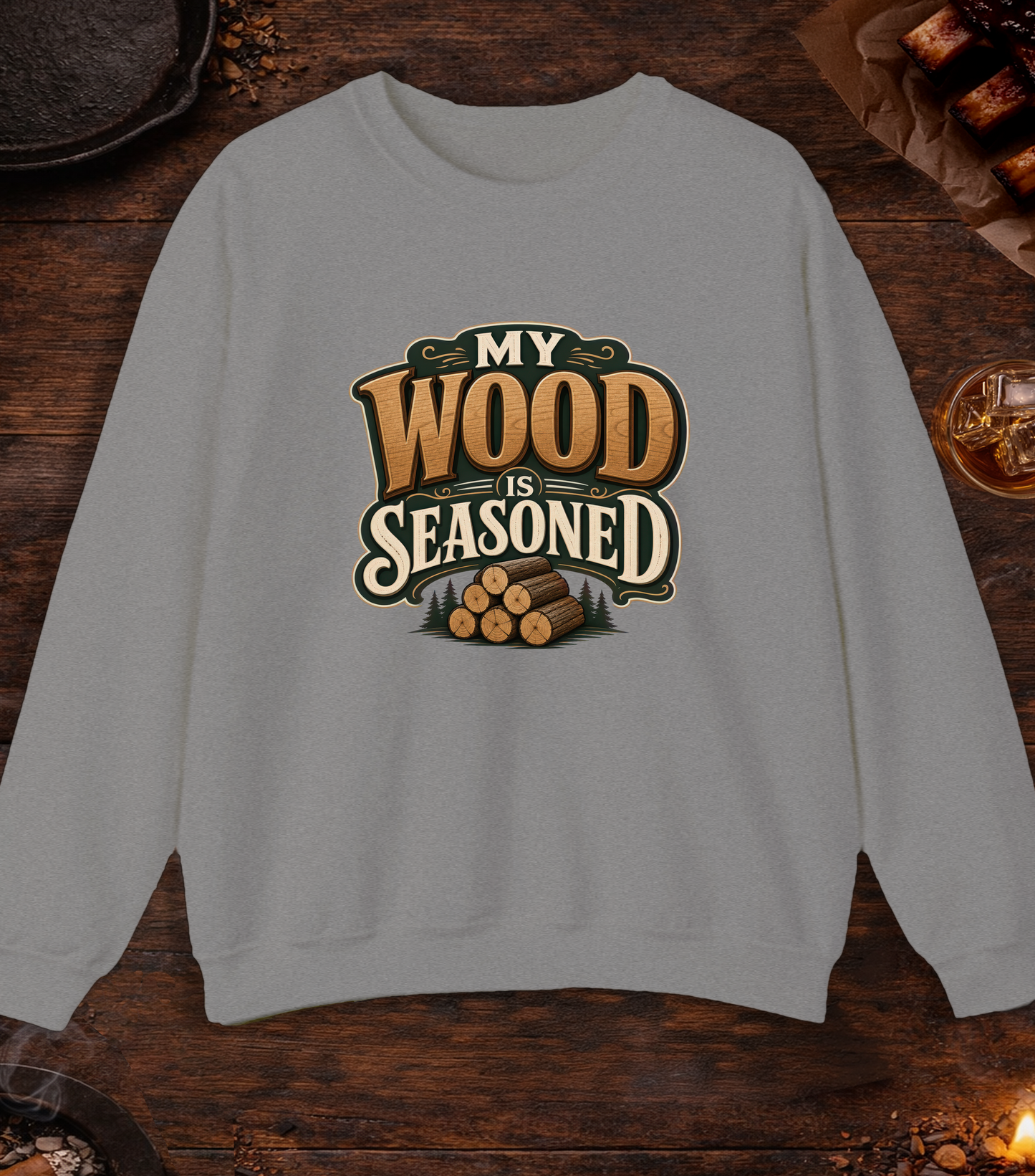 Wood Is Seasoned Crewneck - Sport Grey