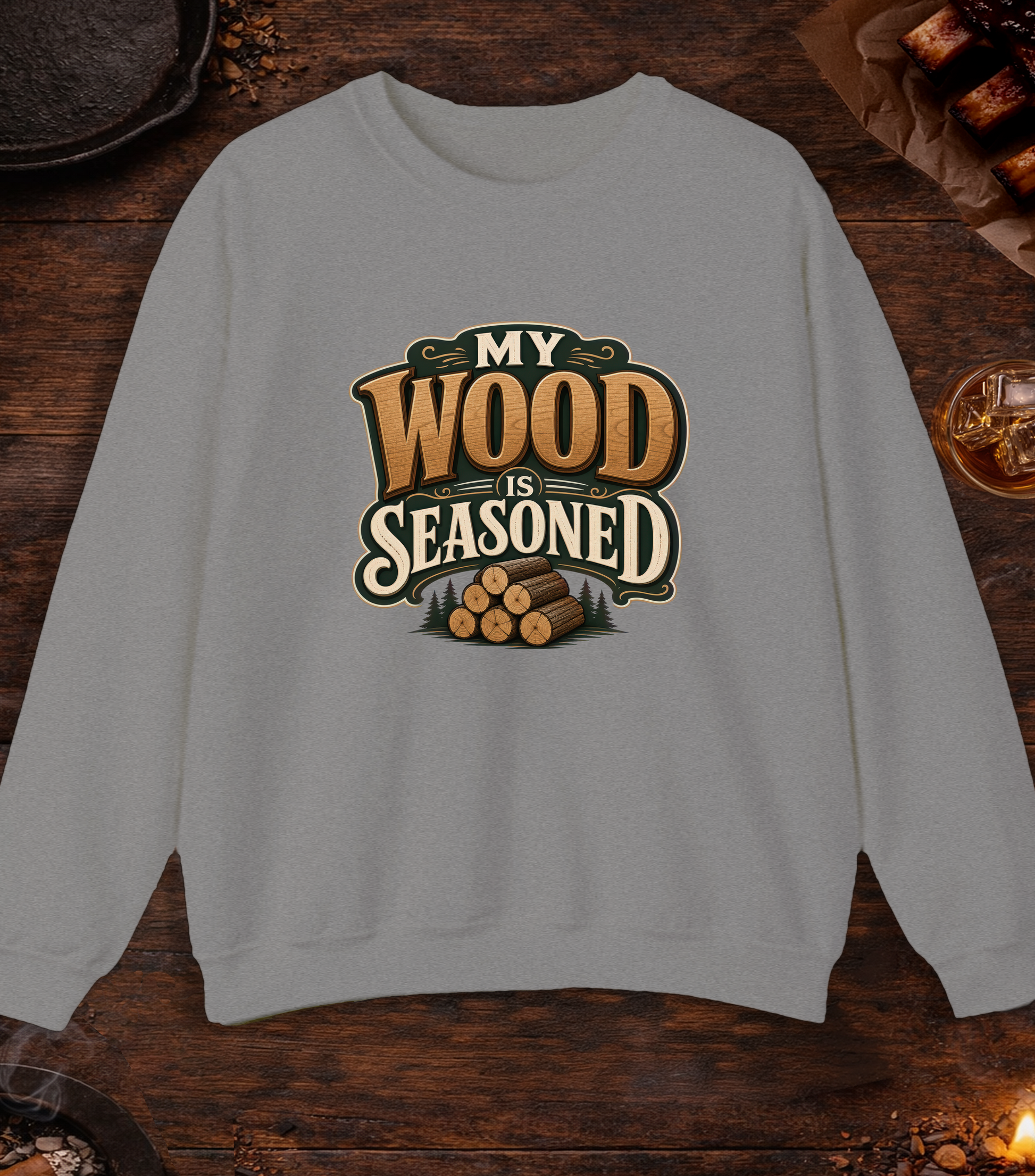 Wood Is Seasoned Crewneck - Sport Grey
