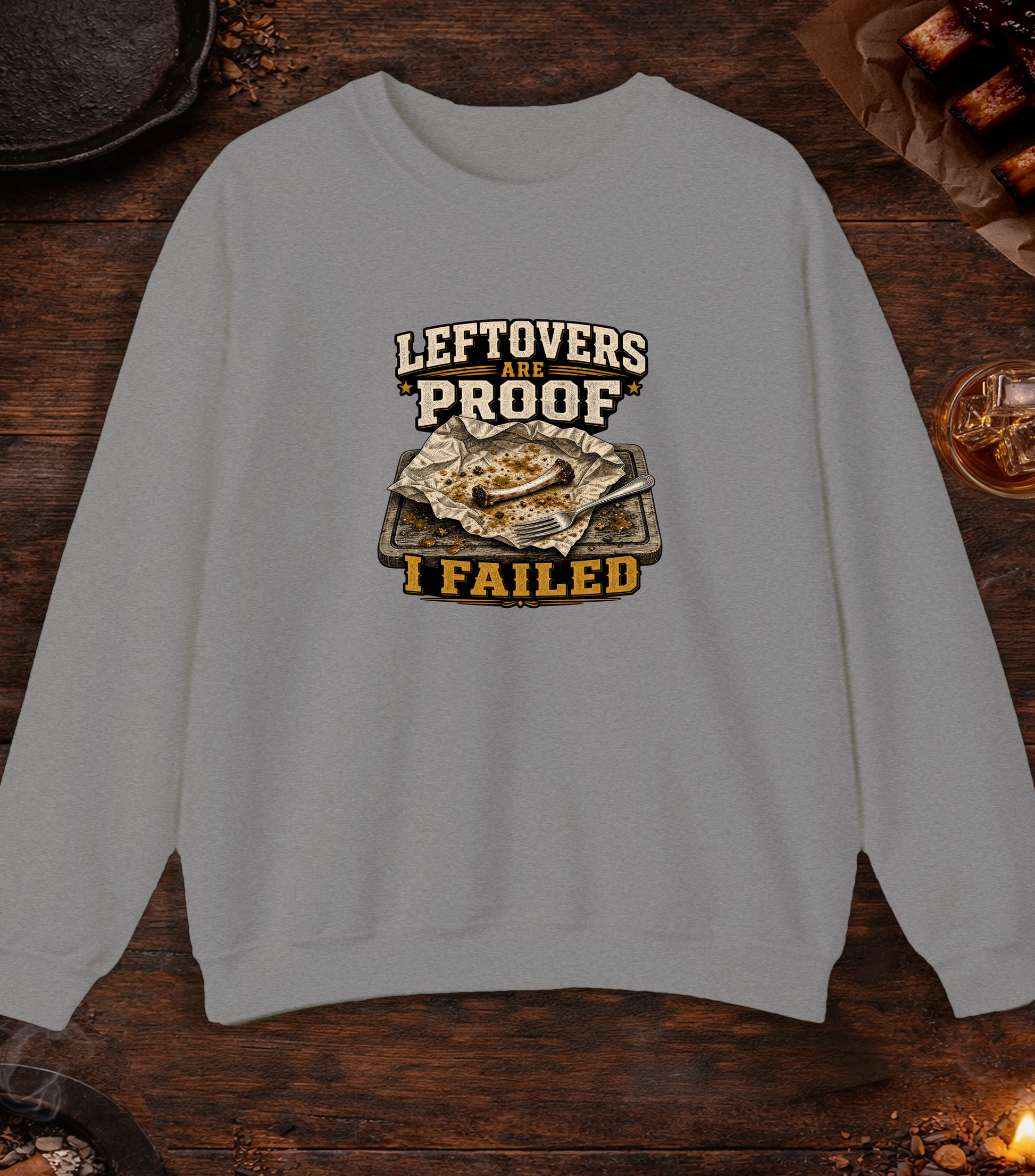 Leftovers Are Proof Crewneck - Sport Grey