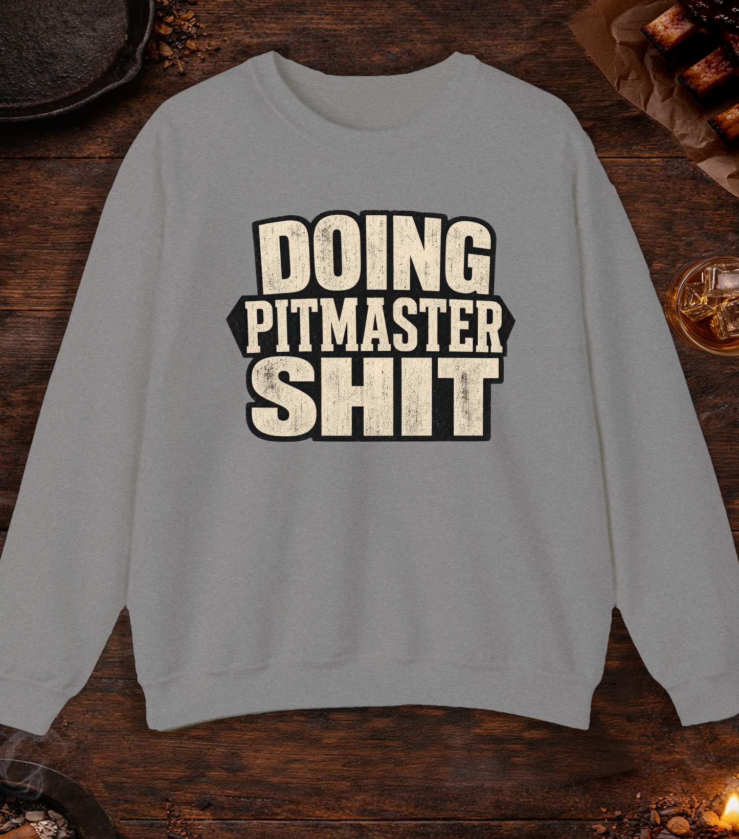 Doing Pitmaster Sh!t Crewneck - Sport Grey