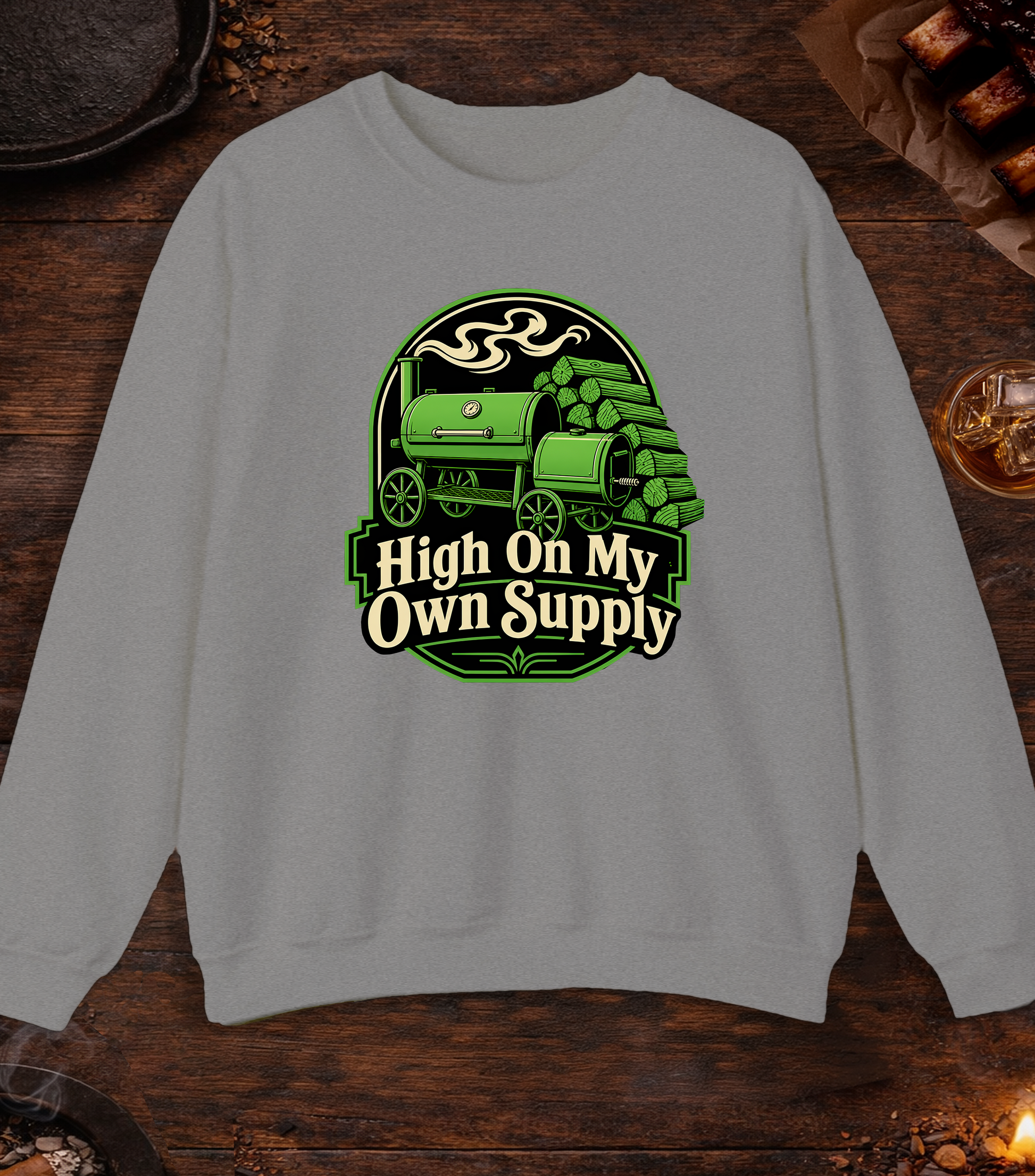 High On My Own Supply Crewneck - Sport Grey