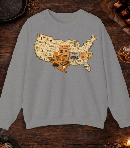 Map of BBQ Crewneck - Sport Grey