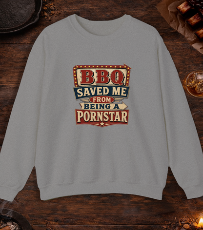 BBQ Saved Me Crewneck - Sport Grey