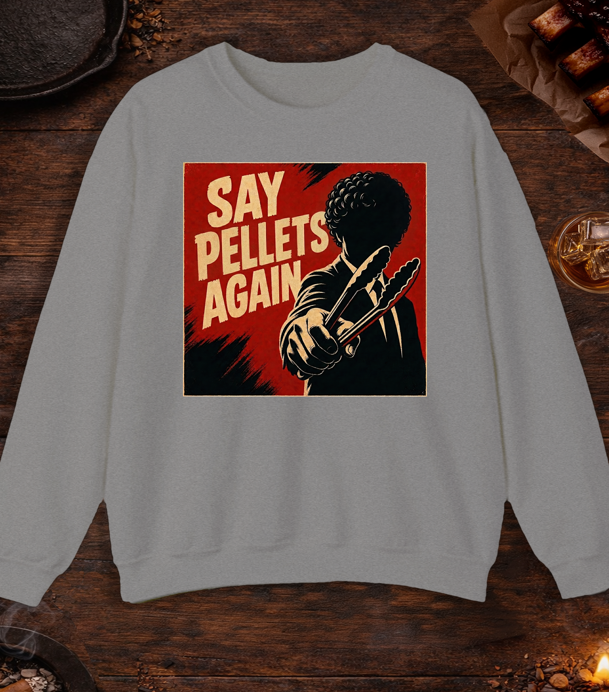 Say Pellets Again Crewneck - Sport Grey